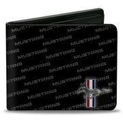 Bi-Fold Wallet - Ford Mustang w Bars CORNER w Text Bi-Fold Wallets Ford