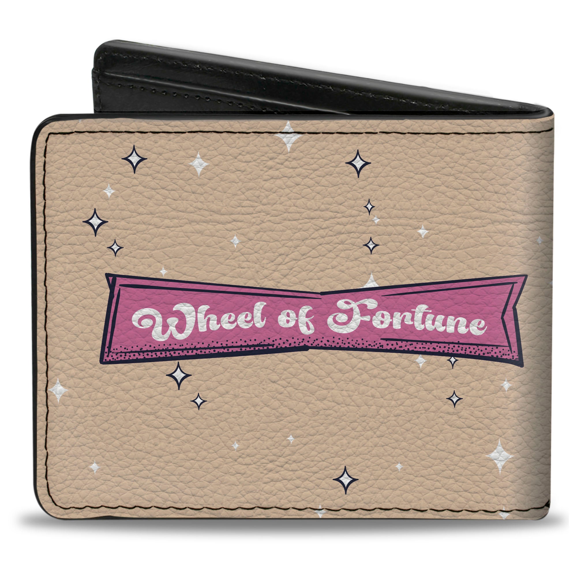 Bi-Fold Wallet - WHEEL OF FORTUNE Retro SPIN TO WIN Beige/Multi Color Bi-Fold Wallets Wheel of Fortune