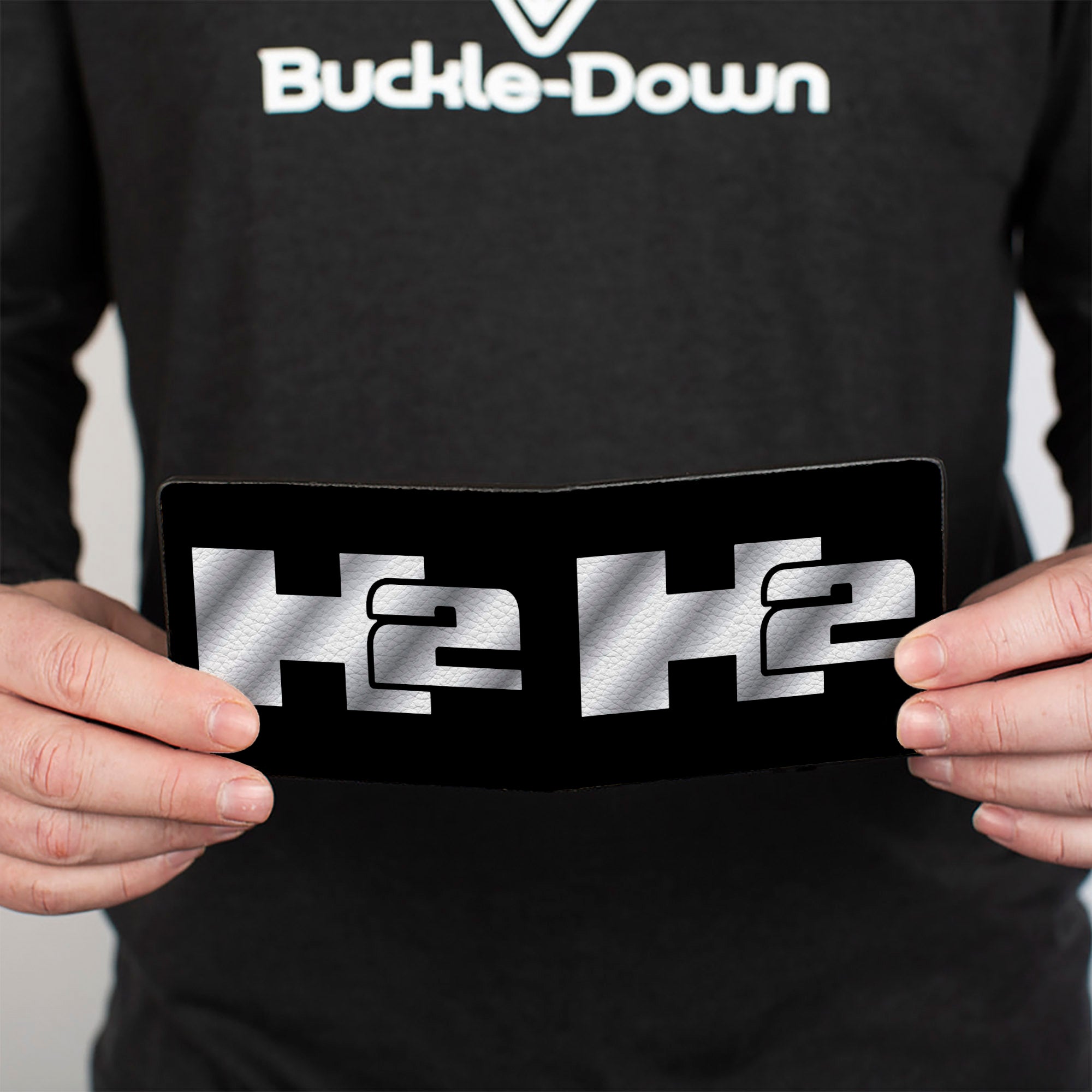 Bi-Fold Wallet - H2 Black Silver Logo CENTERED Bi-Fold Wallets GM General Motors