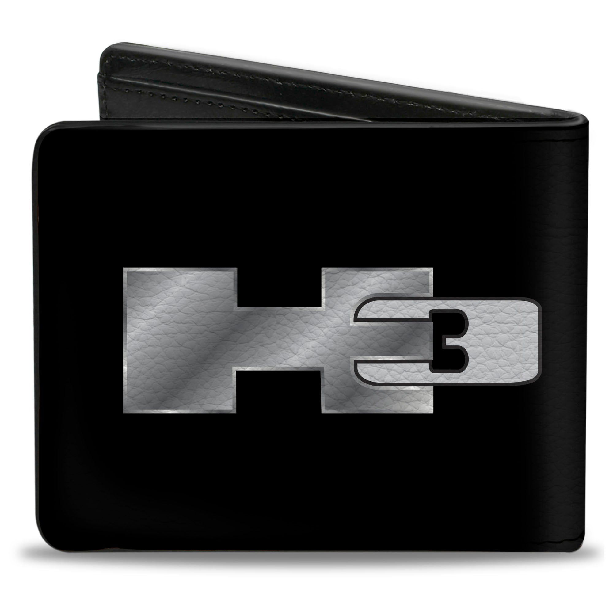 Bi-Fold Wallet - H3 Black Silver Logo CENTERED Bi-Fold Wallets GM General Motors