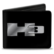 Bi-Fold Wallet - H3 Black Silver Logo CENTERED Bi-Fold Wallets GM General Motors