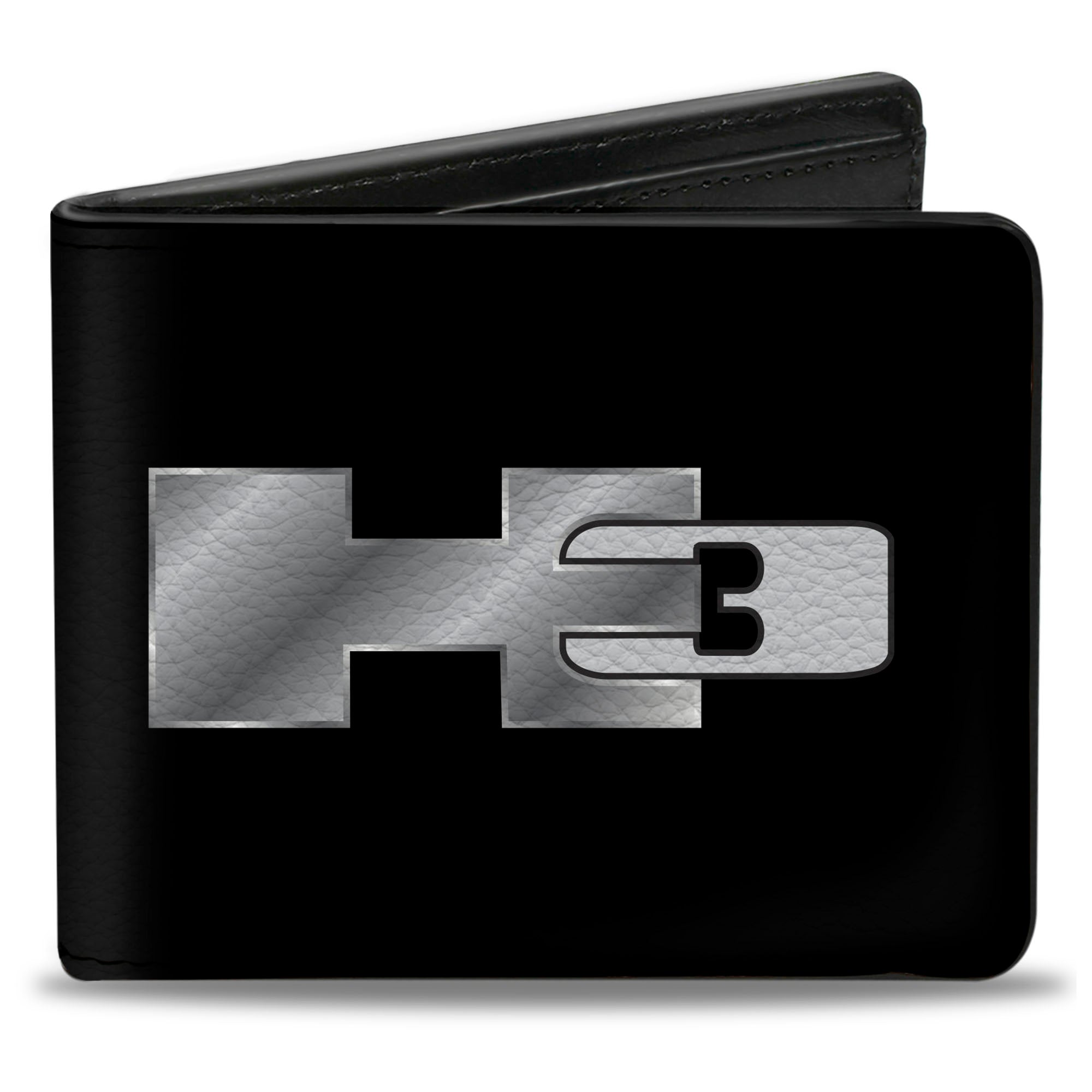 Bi-Fold Wallet - H3 Black Silver Logo CENTERED Bi-Fold Wallets GM General Motors