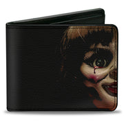 Bi-Fold Wallet - Annabelle Half Face + ANNABELLE Logo Black Tan Red Bi-Fold Wallets Annabelle