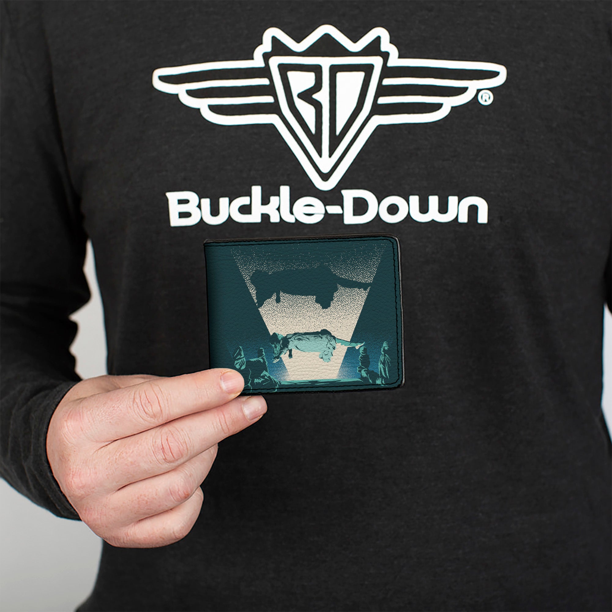 Bi-Fold Wallet - The Exorcist Vintage Regan Levitation Scene Poster + Title Logo Black Greens Bi-Fold Wallets The Exorcist