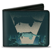 Bi-Fold Wallet - The Exorcist Vintage Regan Levitation Scene Poster + Title Logo Black Greens Bi-Fold Wallets The Exorcist