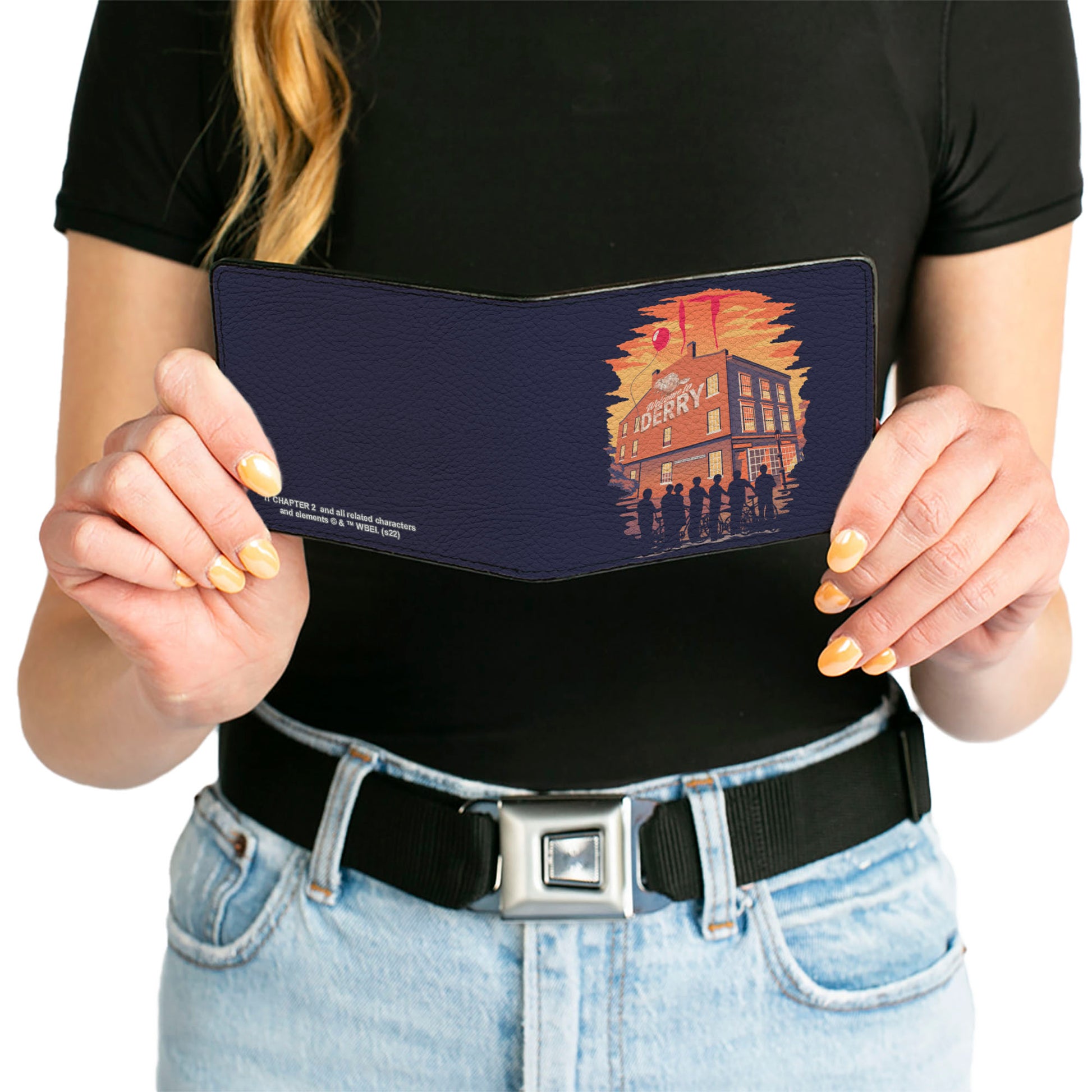 Bi-Fold Wallet - It Welcome to Derry Vintage Movie Poster Black Reds Yellows Bi-Fold Wallets IT
