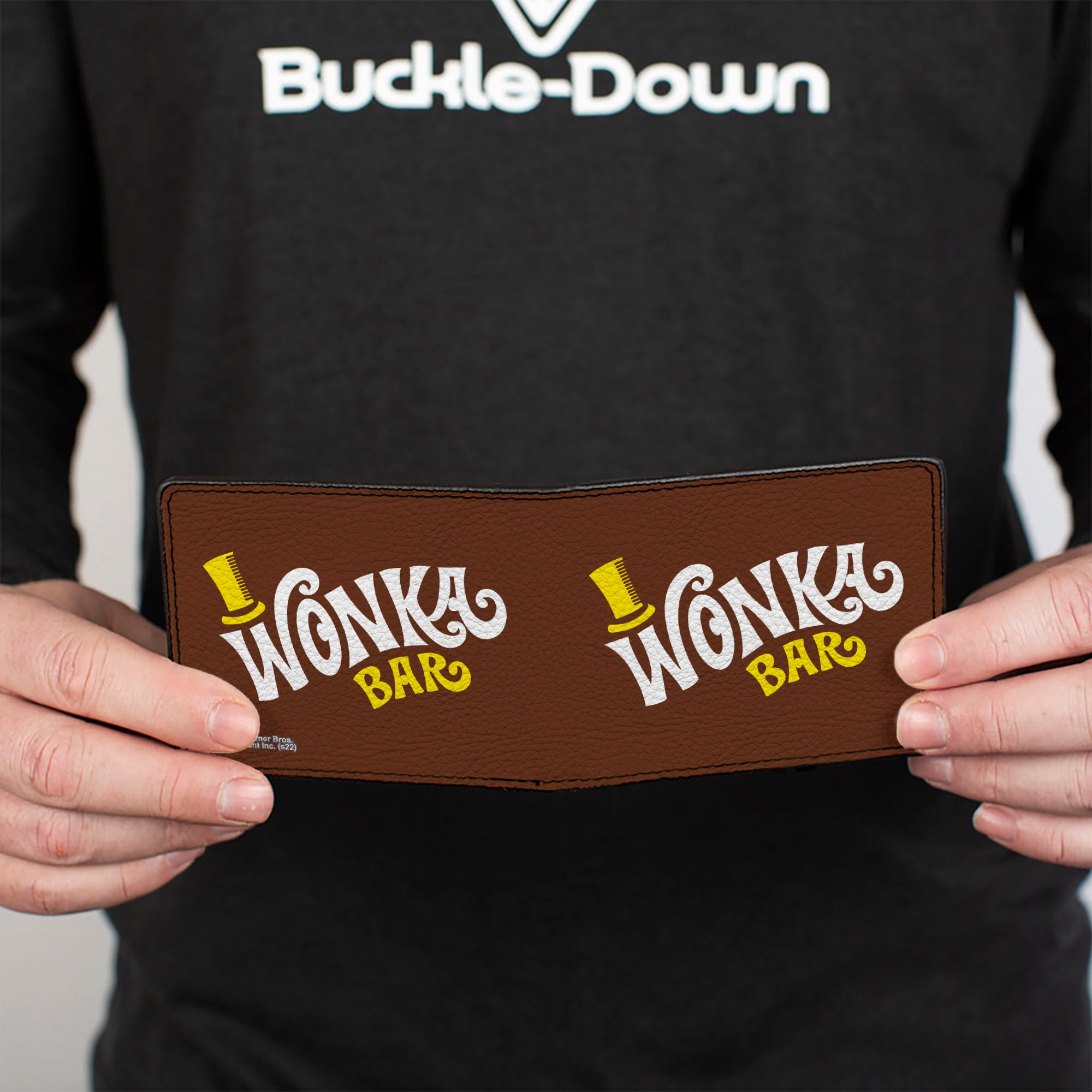 Bi-Fold Wallet - Willy Wonka and the Chocolate Factory WONKA BAR Wrapper Logo Brown Yellow White Bi-Fold Wallets Willy Wonka and the Chocolate Factory