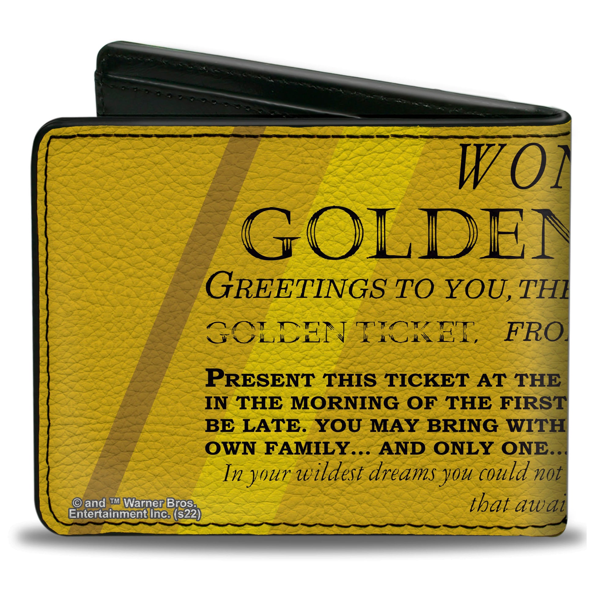 Bi-Fold Wallet - Willy Wonka and the Chocolate Factory Golden Ticket Text Yellows Bi-Fold Wallets Willy Wonka and the Chocolate Factory