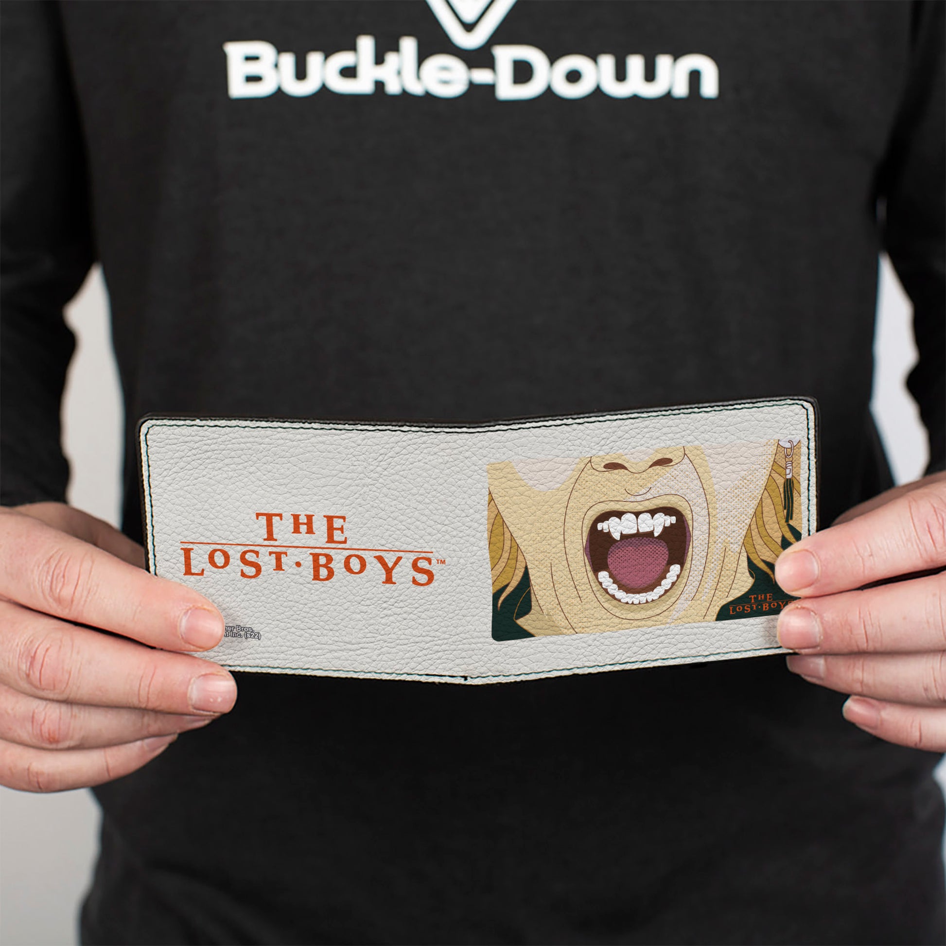 Bi-Fold Wallet - The Lost Boys David Fangs Character Close-Up and Title Logo White/Red Bi-Fold Wallets The Lost Boys