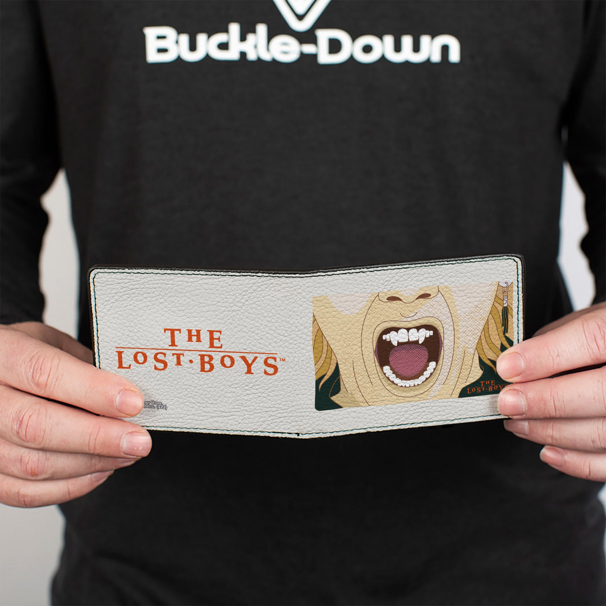 Bi-Fold Wallet - The Lost Boys David Fangs Character Close-Up and Title Logo White/Red Bi-Fold Wallets The Lost Boys