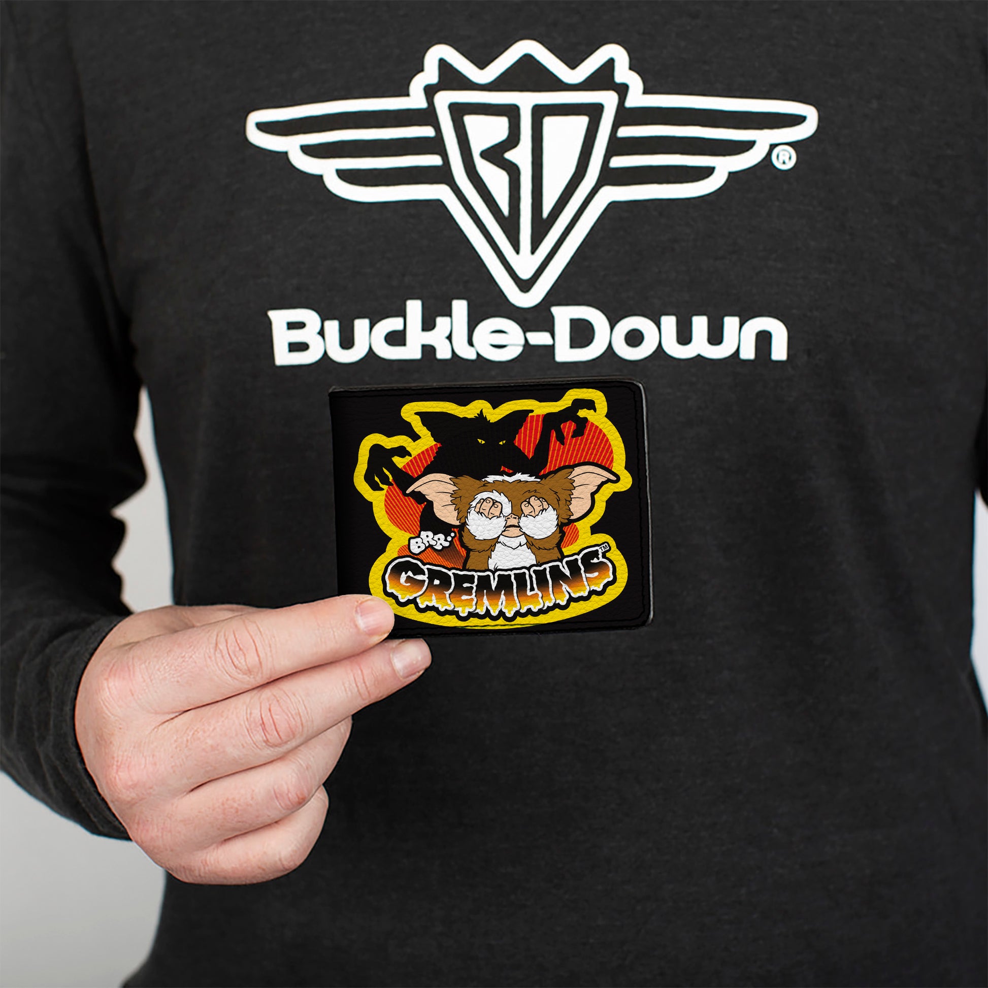 Bi-Fold Wallet - Gremlins Stripe & Gizmo Pose Black/Yellow Bi-Fold Wallets Gremlins