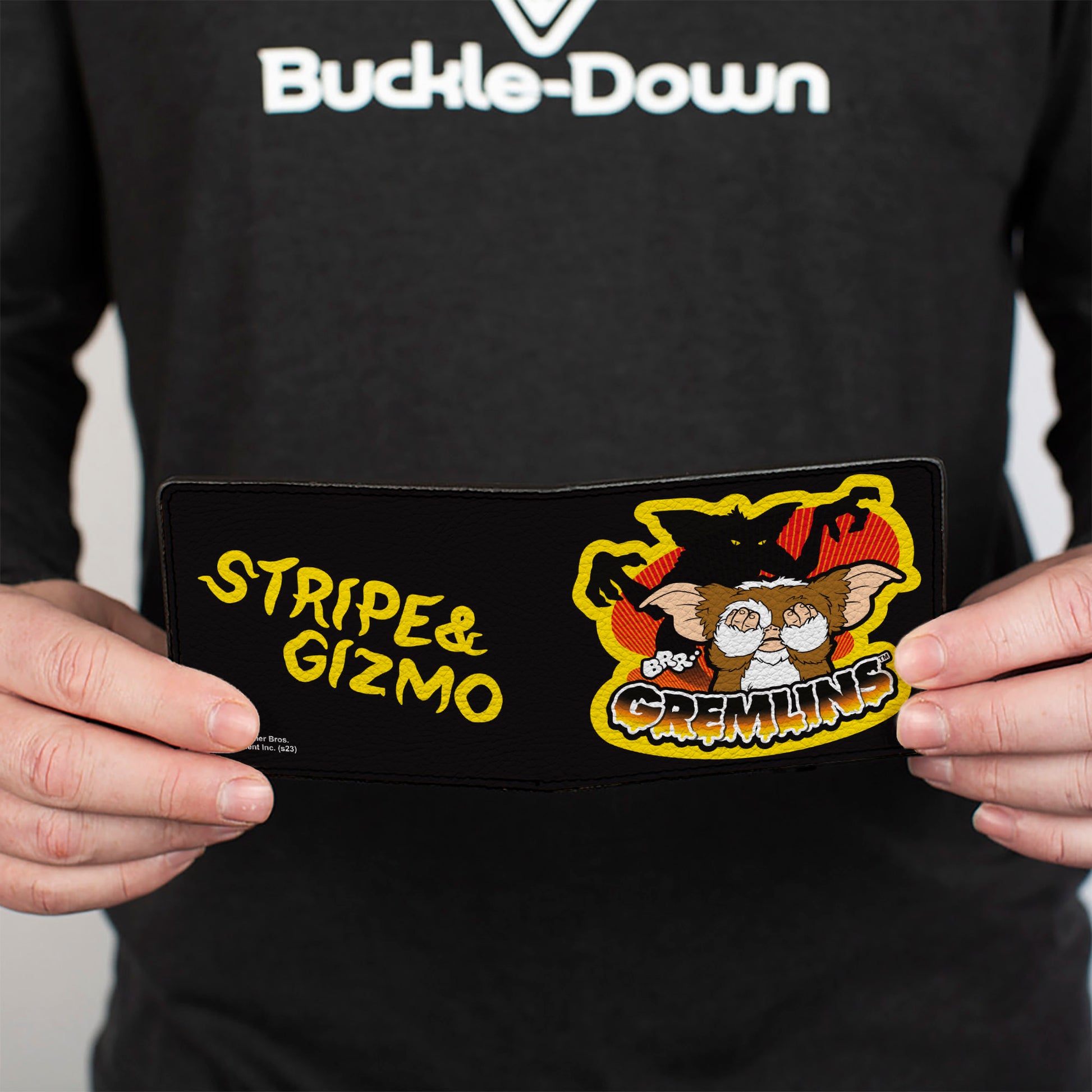 Bi-Fold Wallet - Gremlins Stripe & Gizmo Pose Black/Yellow Bi-Fold Wallets Gremlins
