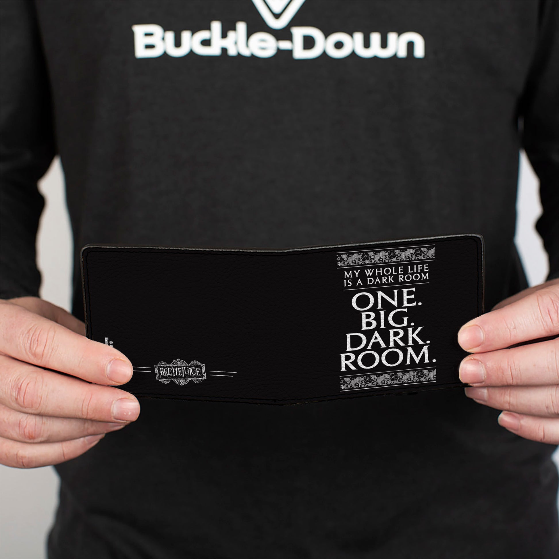 Bi-Fold Wallet - Beetlejuice ONE BIG DARK ROOM Lydia Quote Black/White Bi-Fold Wallets Beetlejuice