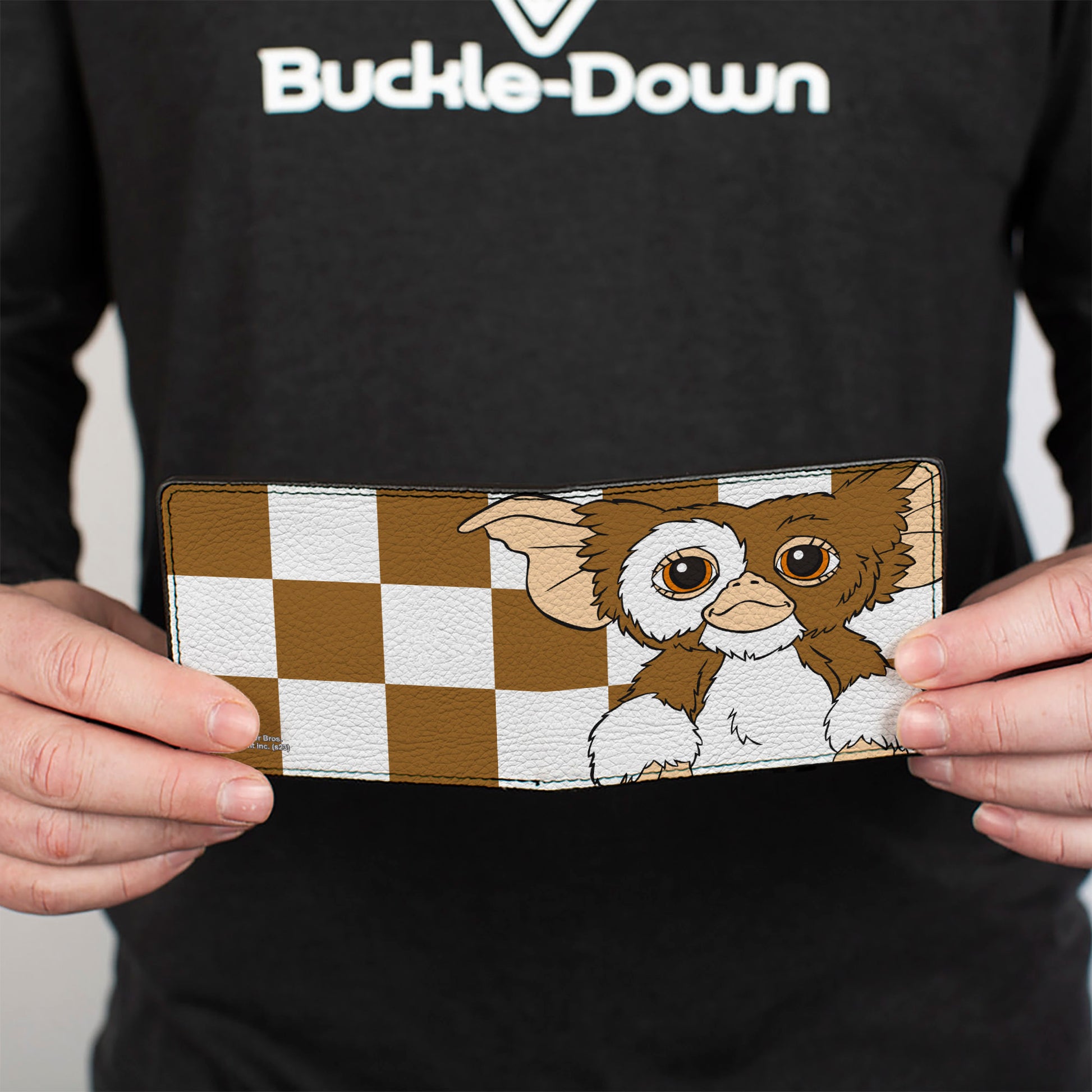 Bi-Fold Wallet - The Gremlins Gizmo Pose Checker Brown/White Bi-Fold Wallets Gremlins