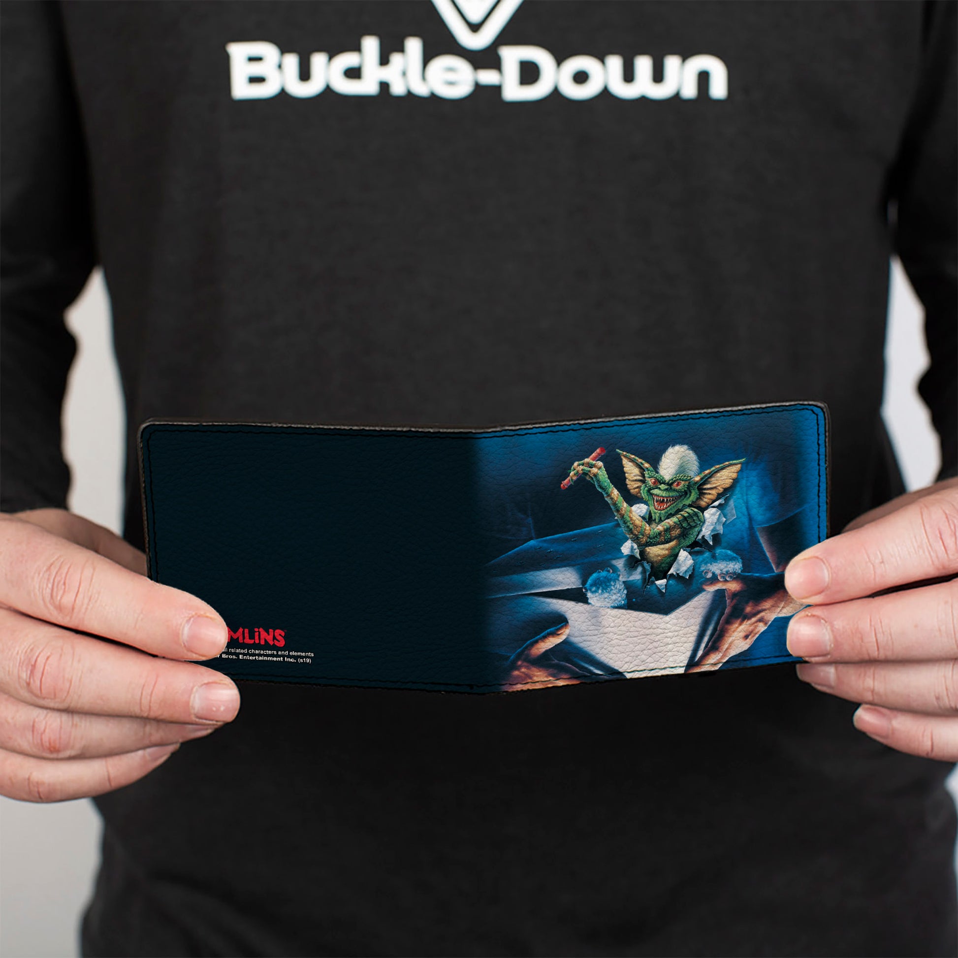 Bi-Fold Wallet - Gremlins Stripe Pose in Box + Logo Black Red Bi-Fold Wallets Gremlins