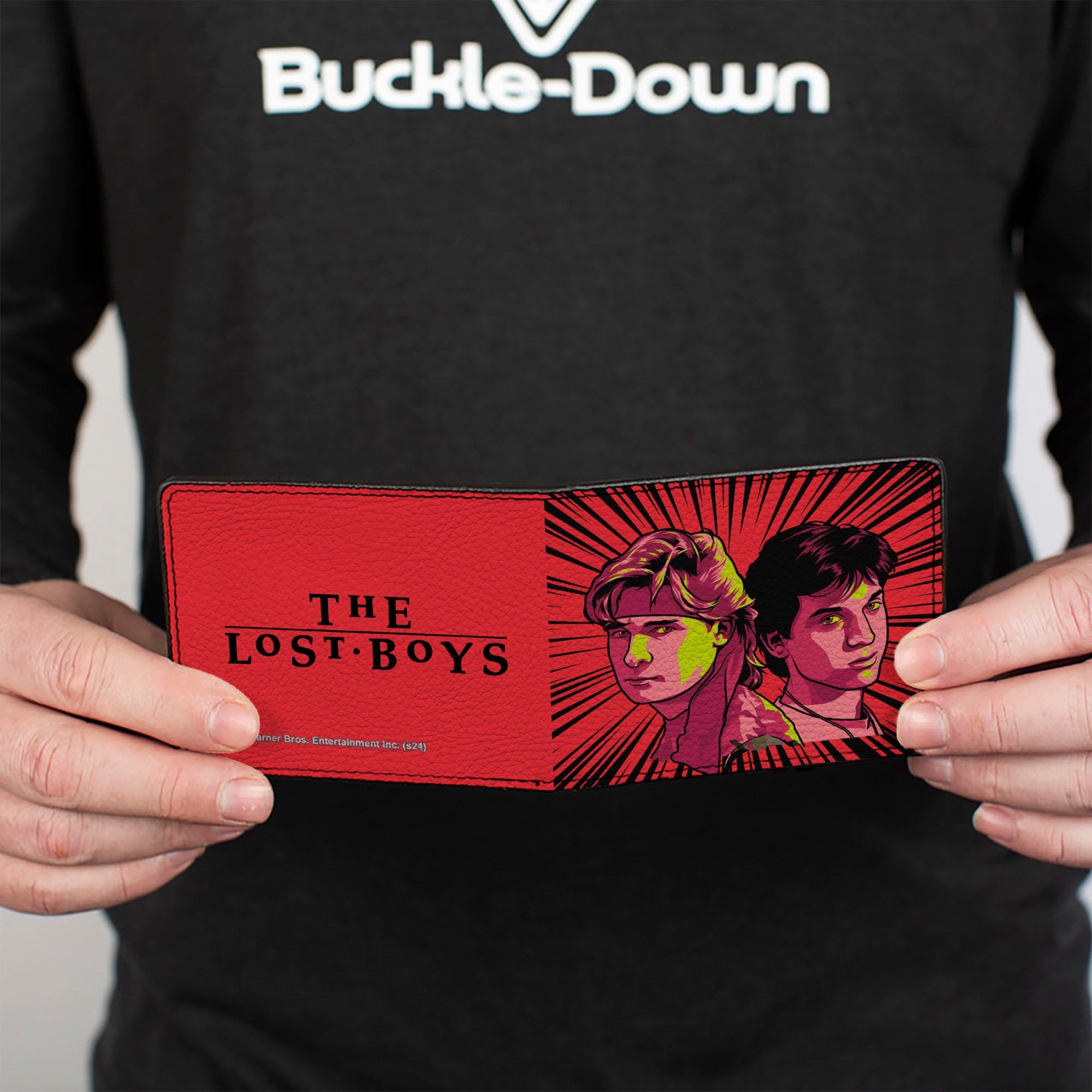 Bi-Fold Wallet - The Lost Boys Frog Brothers Rays Pose Black/Reds Bi-Fold Wallets The Lost Boys