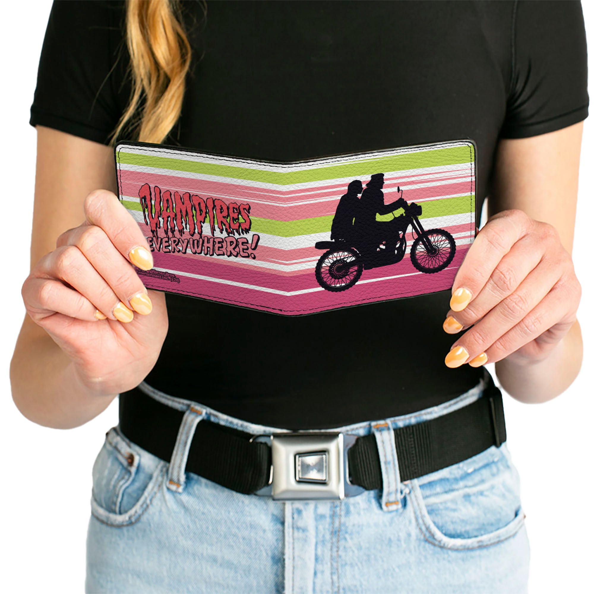 Bi-Fold Wallet - The Lost Boys Motorcycle Ride Silhouette White/Green/Pink Bi-Fold Wallets The Lost Boys