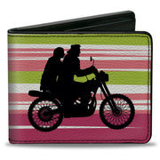 Bi-Fold Wallet - The Lost Boys Motorcycle Ride Silhouette White/Green/Pink Bi-Fold Wallets The Lost Boys