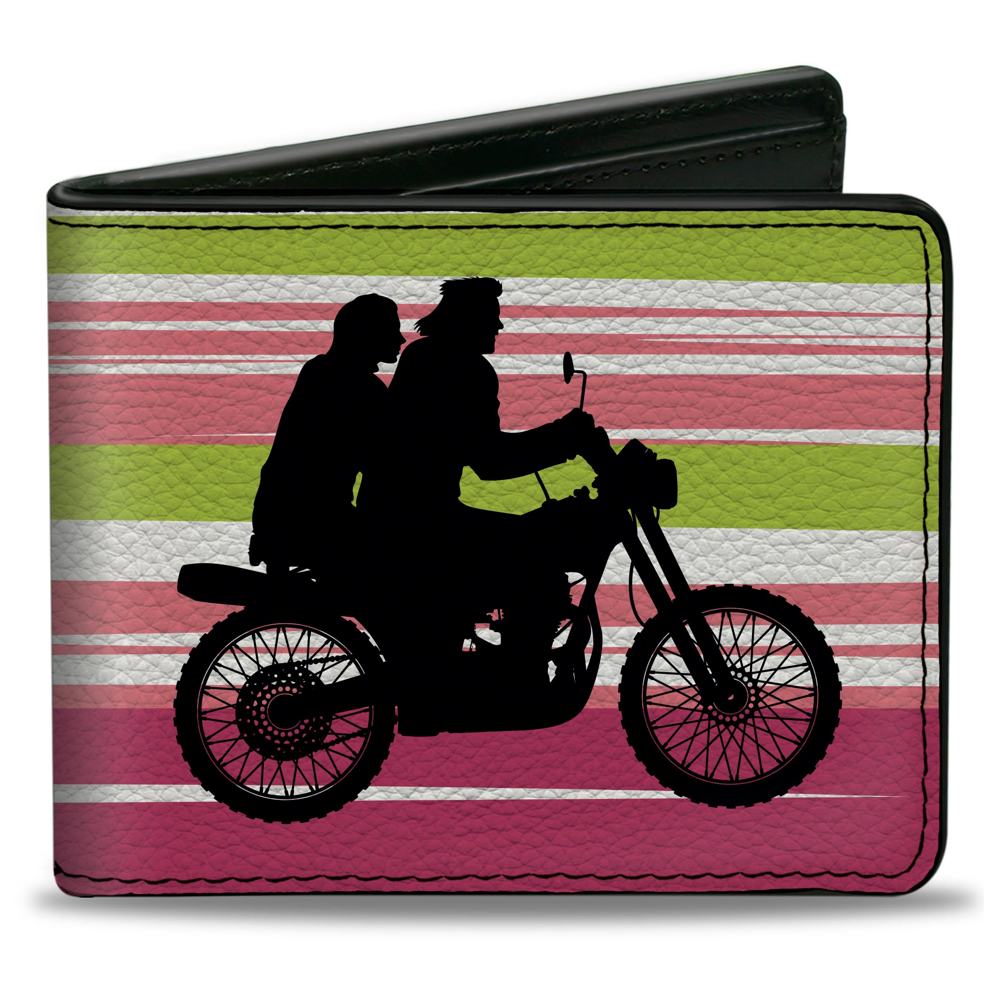 Bi-Fold Wallet - The Lost Boys Motorcycle Ride Silhouette White/Green/Pink Bi-Fold Wallets The Lost Boys