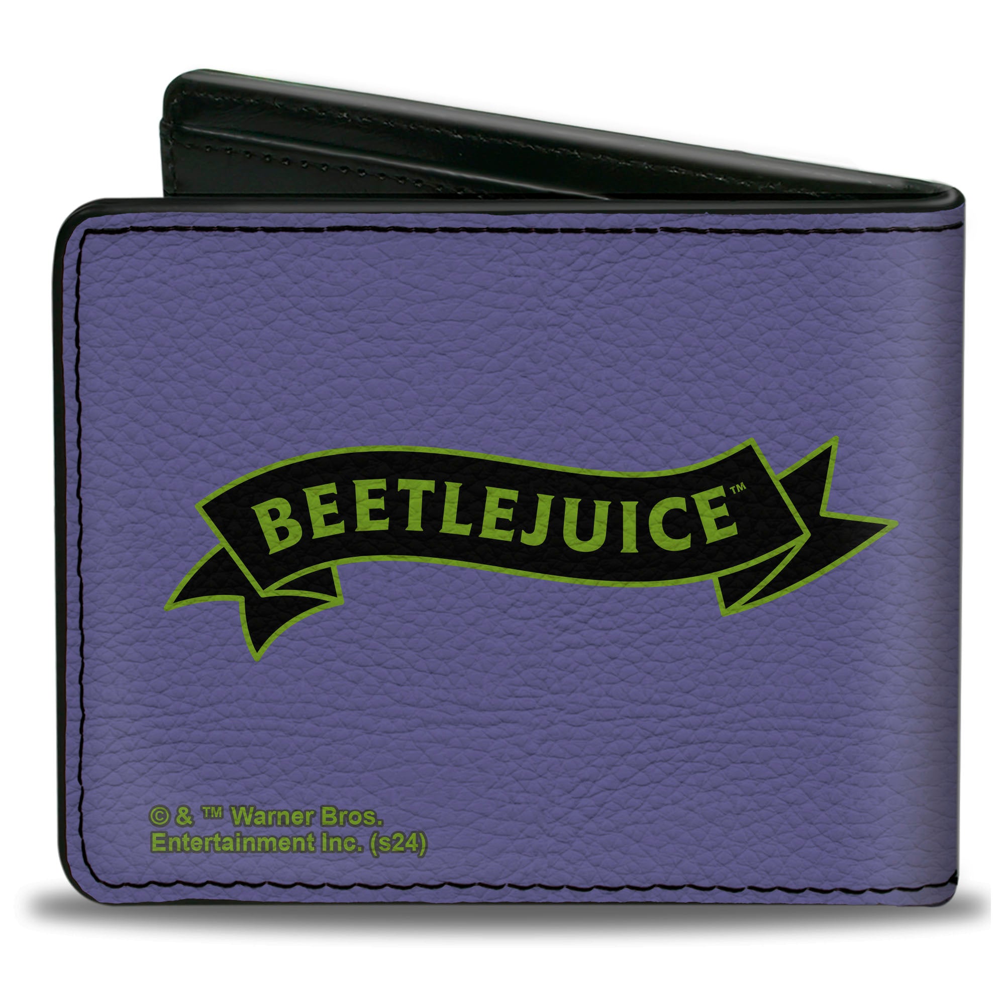 Bi-Fold Wallet - Beetlejuice Chibi THE GHOST WITH THE MOST Pose Purple/Green/Black Bi-Fold Wallets Beetlejuice