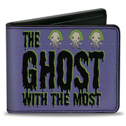 Bi-Fold Wallet - Beetlejuice Chibi THE GHOST WITH THE MOST Pose Purple/Green/Black Bi-Fold Wallets Beetlejuice