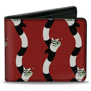 Bi-Fold Wallet - BEETLEJUICE Banner Sandworm Stripe Bed/Black/White Bi-Fold Wallets Beetlejuice