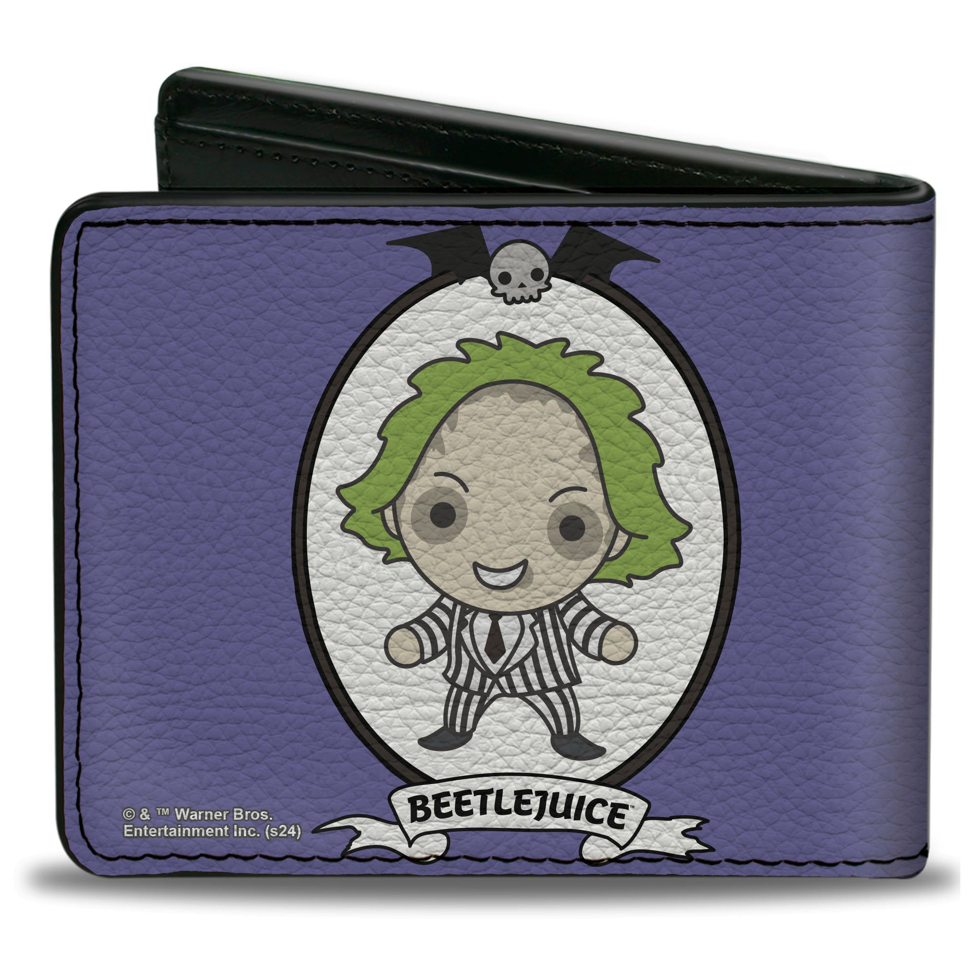 Bi-Fold Wallet - BEETLEJUICE Chibi Full Body Portrait Pose Blue Bi-Fold Wallets Beetlejuice