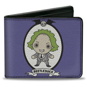 Bi-Fold Wallet - BEETLEJUICE Chibi Full Body Portrait Pose Blue Bi-Fold Wallets Beetlejuice