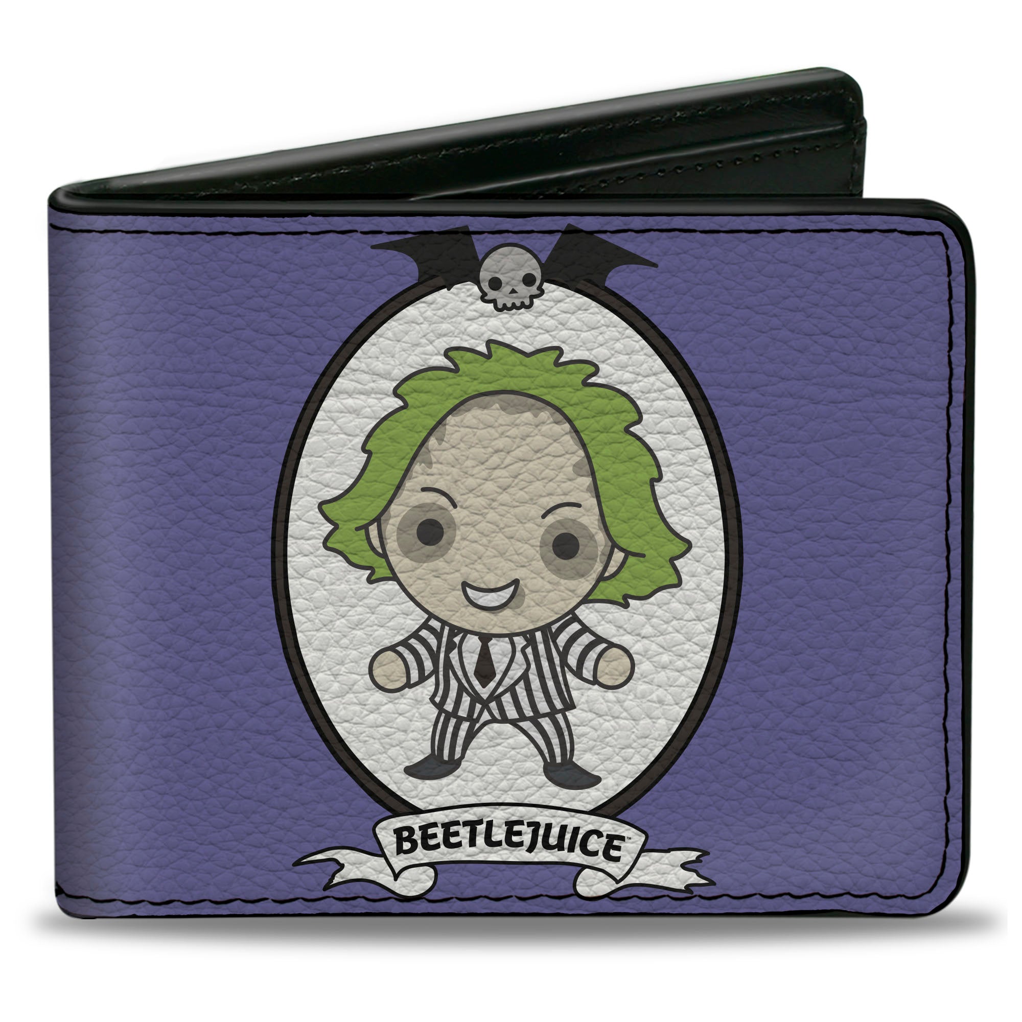 Bi-Fold Wallet - BEETLEJUICE Chibi Full Body Portrait Pose Blue Bi-Fold Wallets Beetlejuice