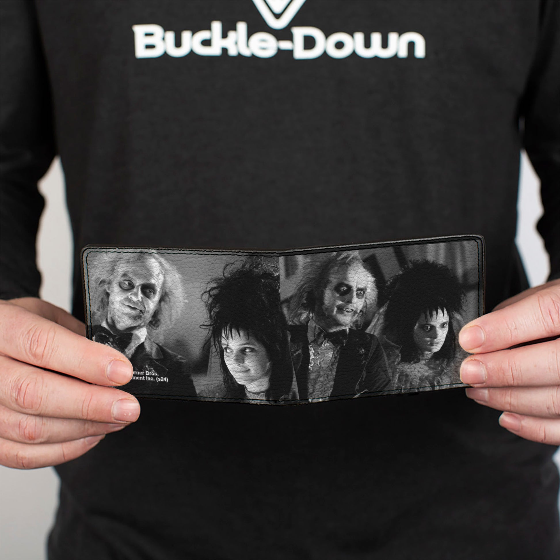 Bi-Fold Wallet - Beetlejuice and Lydia Wedding Scene Blocks Black/White Bi-Fold Wallets Beetlejuice