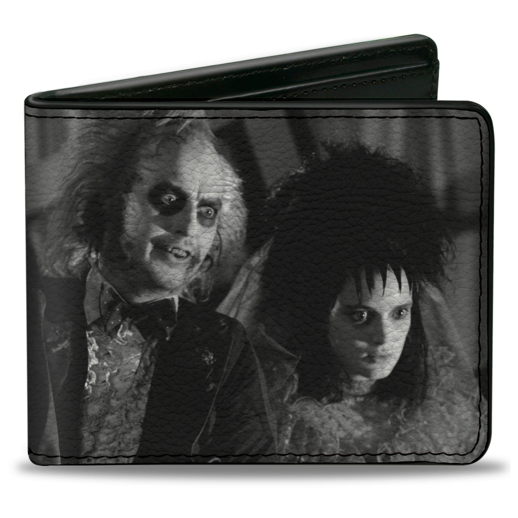 Bi-Fold Wallet - Beetlejuice and Lydia Wedding Scene Blocks Black/White Bi-Fold Wallets Beetlejuice