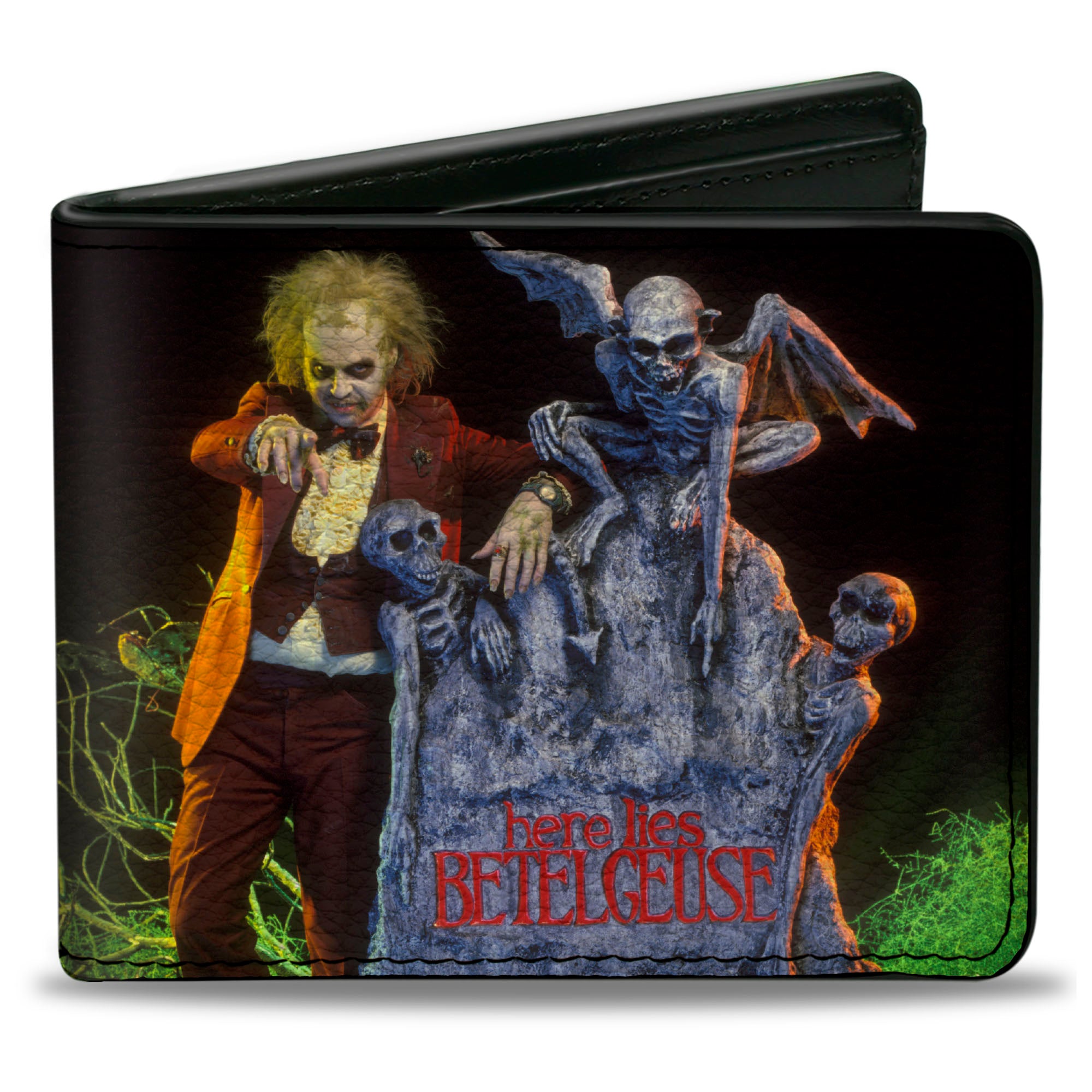 Bi-Fold Wallet - Beetlejuice HERE LIES BETELGEUSE Graveyard Pose Bi-Fold Wallets Beetlejuice