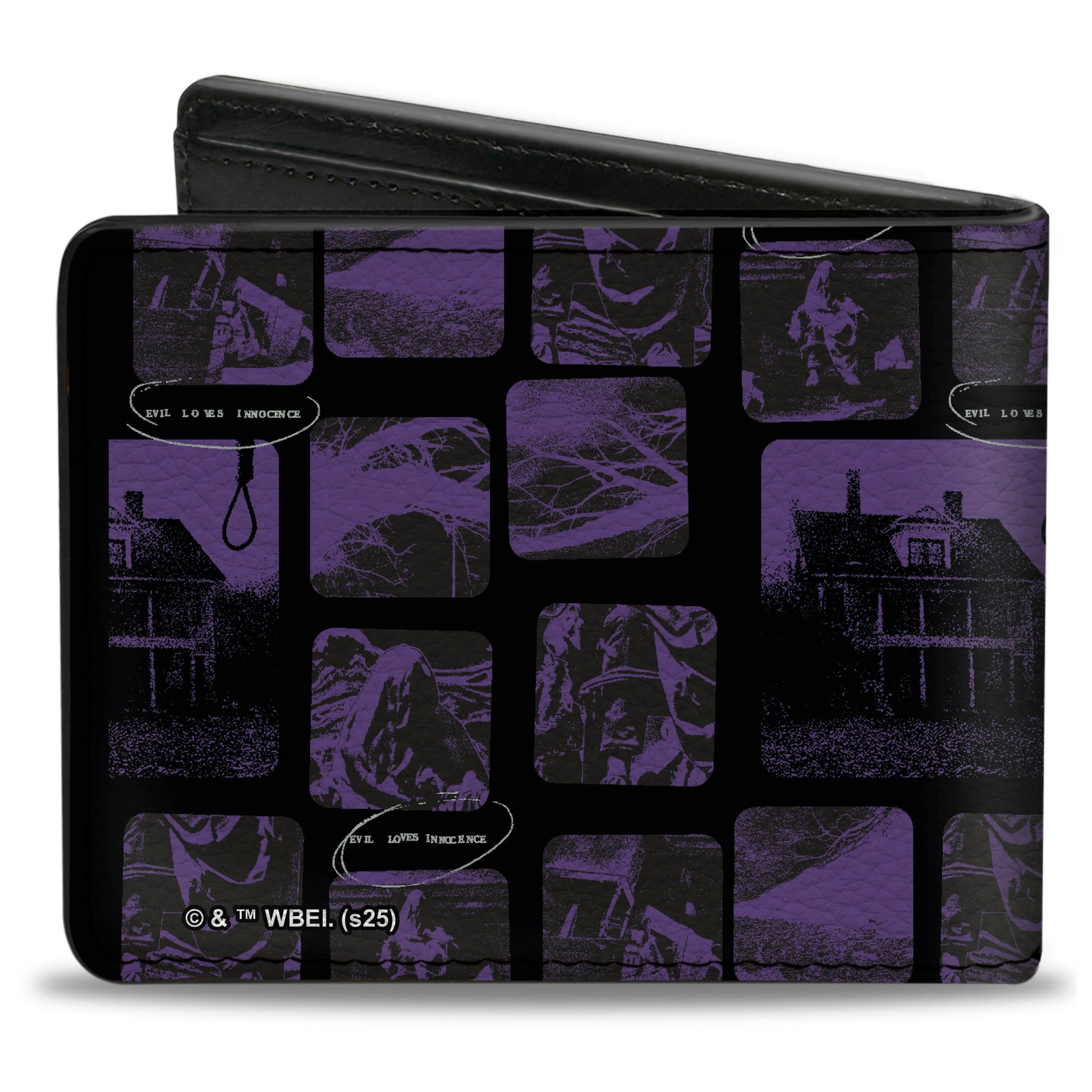 Bi-Fold Wallet - THE CONJURING House Scene Blocks Black/Purple Bi-Fold Wallets The Conjuring
