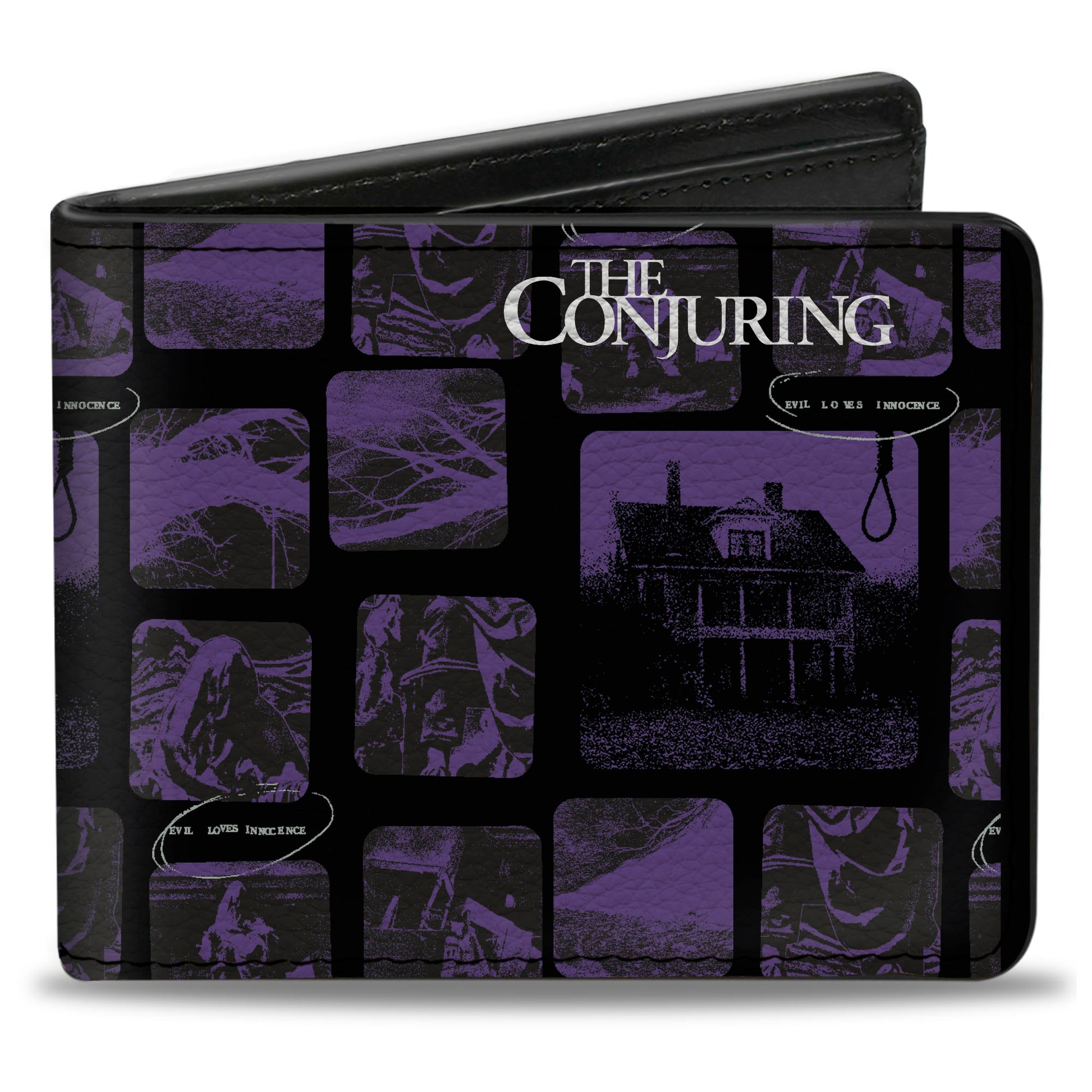 Bi-Fold Wallet - THE CONJURING House Scene Blocks Black/Purple Bi-Fold Wallets The Conjuring