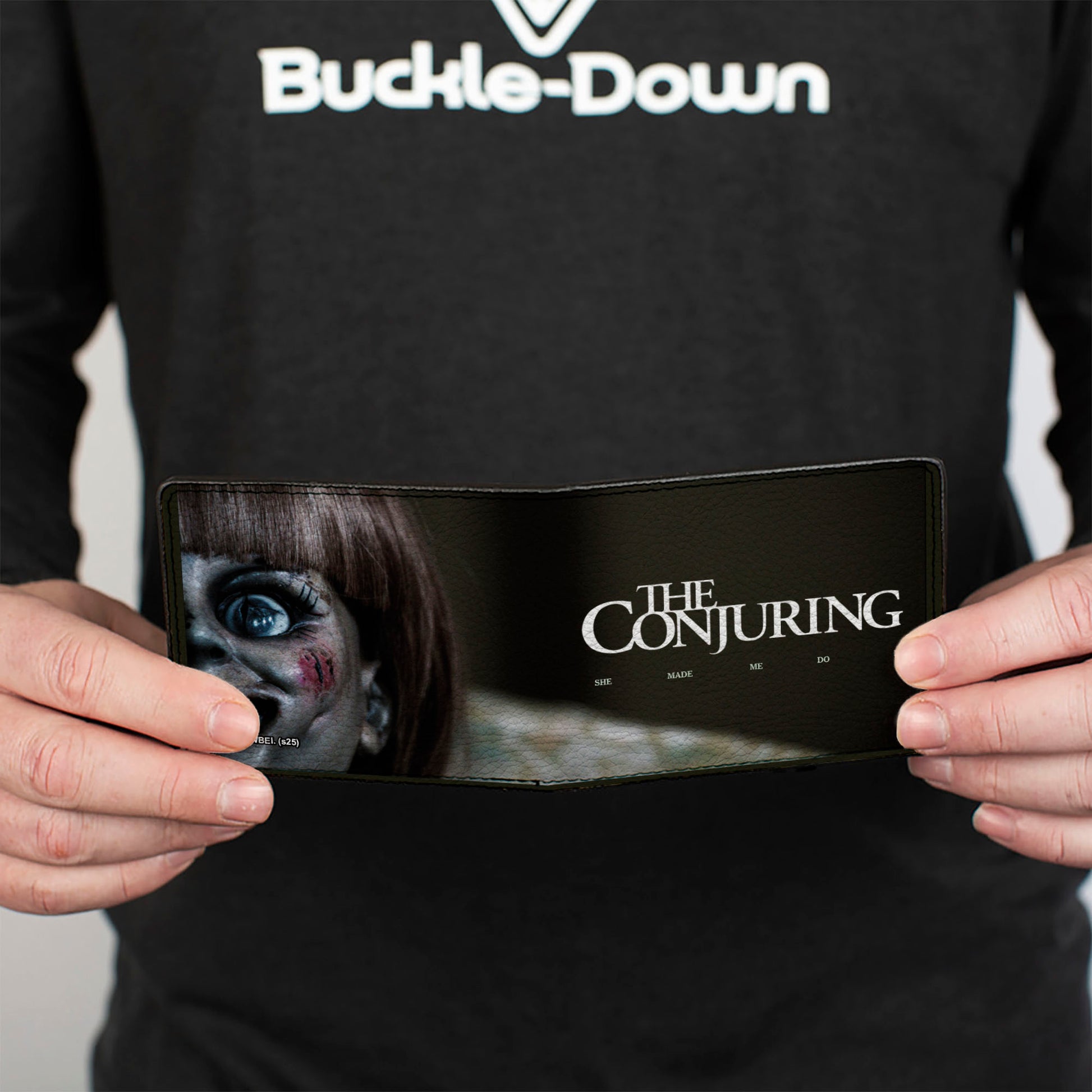 Bi-Fold Wallet - THE CONJURING Annabelle Doll Face and Title Logo Black/White Bi-Fold Wallets The Conjuring