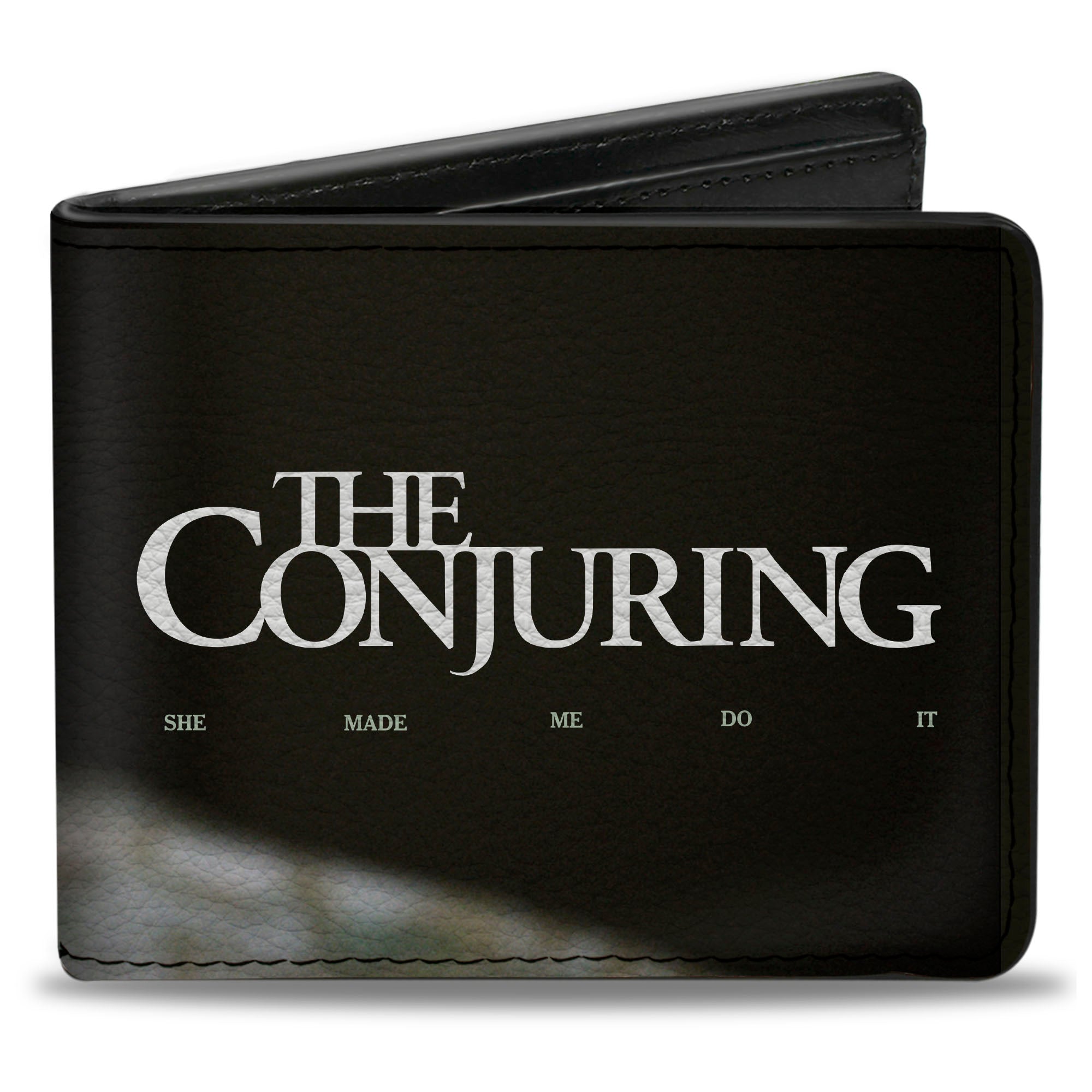Bi-Fold Wallet - THE CONJURING Annabelle Doll Face and Title Logo Black/White Bi-Fold Wallets The Conjuring