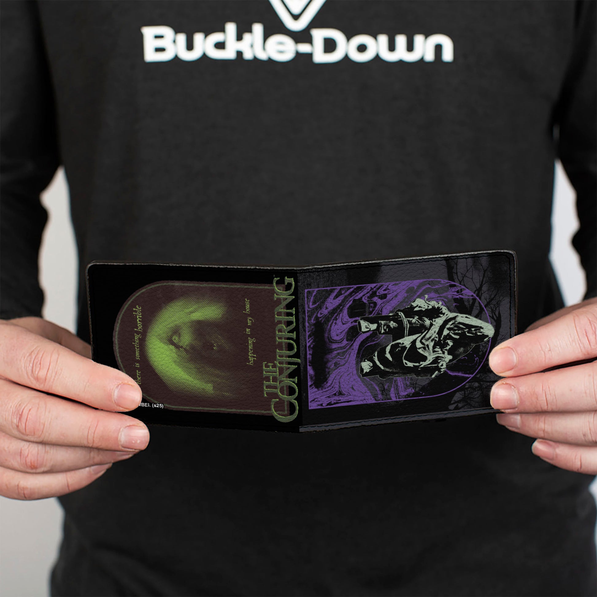 Bi-Fold Wallet - THE CONJURING Scenes and Title Logo Black/Greens/Purples Bi-Fold Wallets The Conjuring
