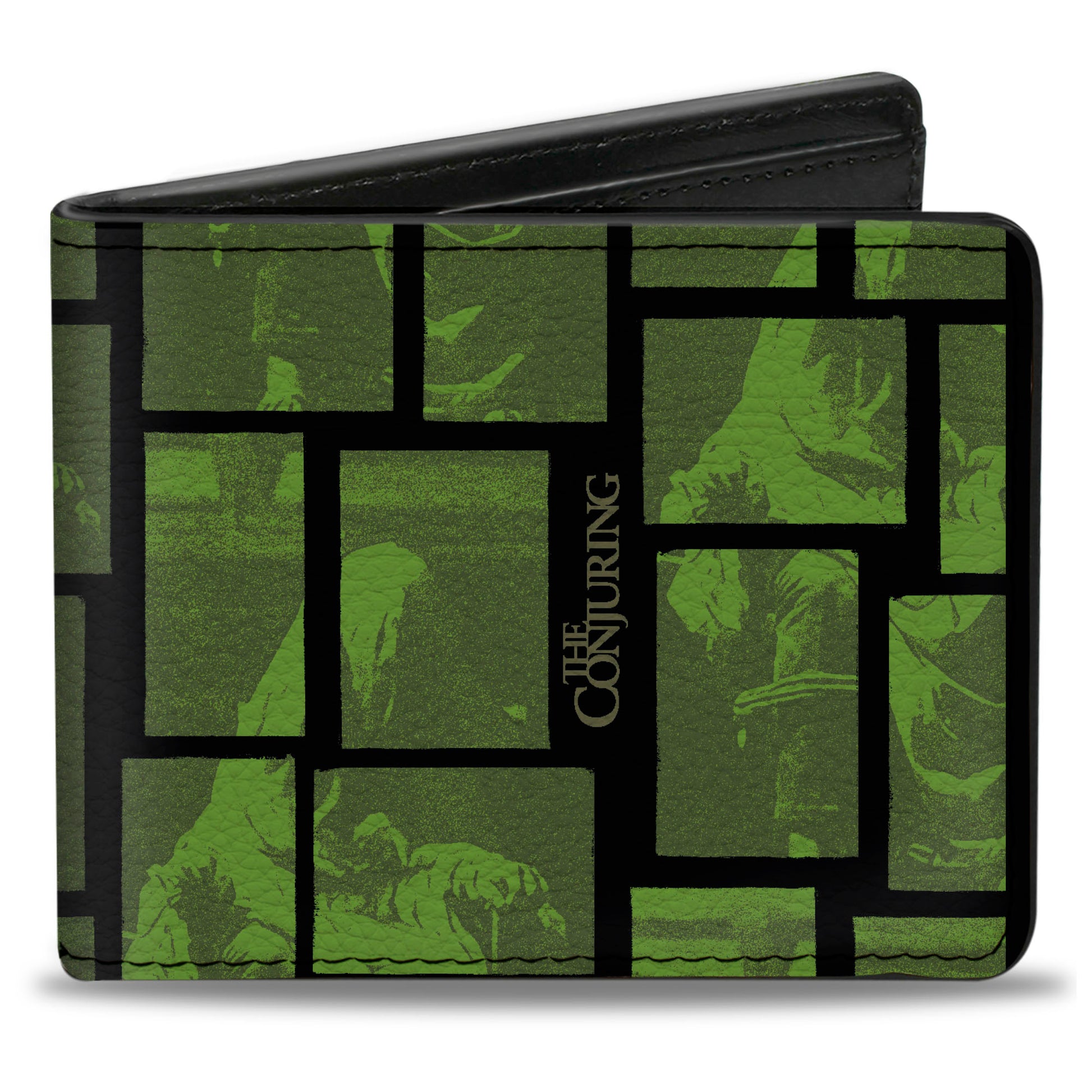 Bi-Fold Wallet - THE CONJURING Exorcism Scene Blocks and Title Logo Black/Greens Bi-Fold Wallets The Conjuring