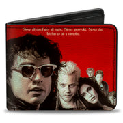 Bi-Fold Wallet - The Lost Boys Cast Pose Quote Red White + Logo Black White Red Bi-Fold Wallets The Lost Boys