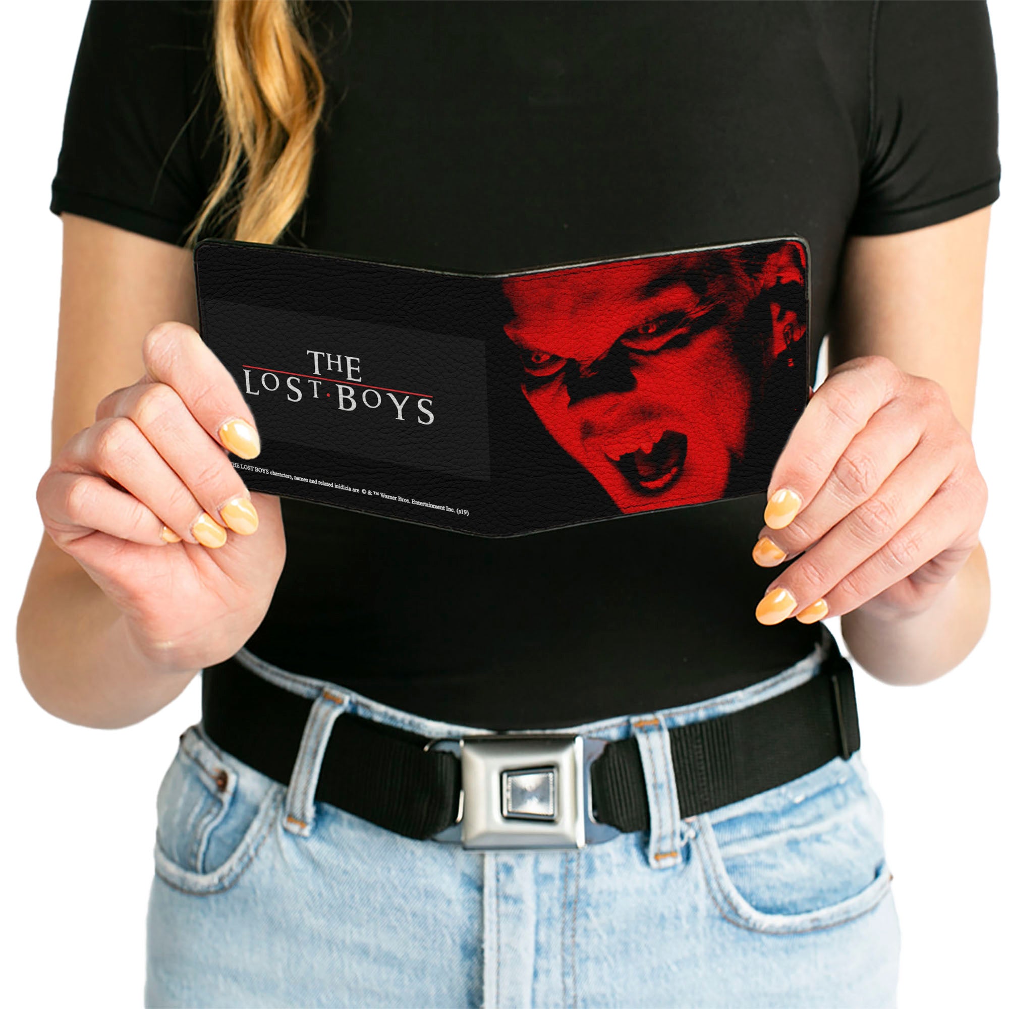 Bi-Fold Wallet - The Lost Boys David Face CLOSE-UP + Logo Black Reds White Bi-Fold Wallets The Lost Boys