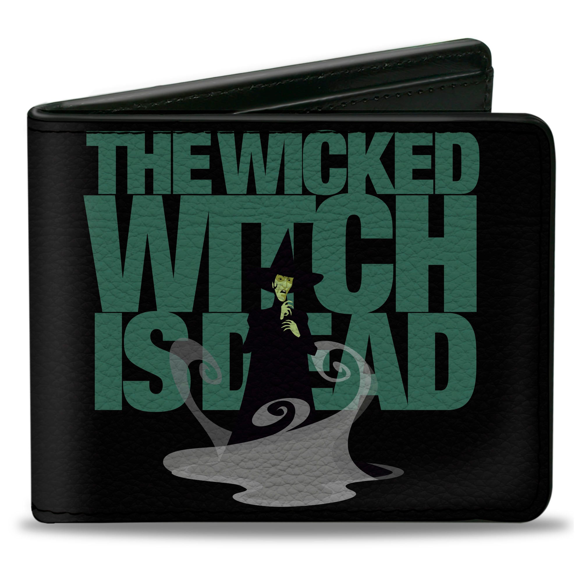Bi-Fold Wallet - The Wizard of Oz THE WICKED WITCH IS DEAD Quote Black/Green/Grays Bi-Fold Wallets The Wizard of Oz