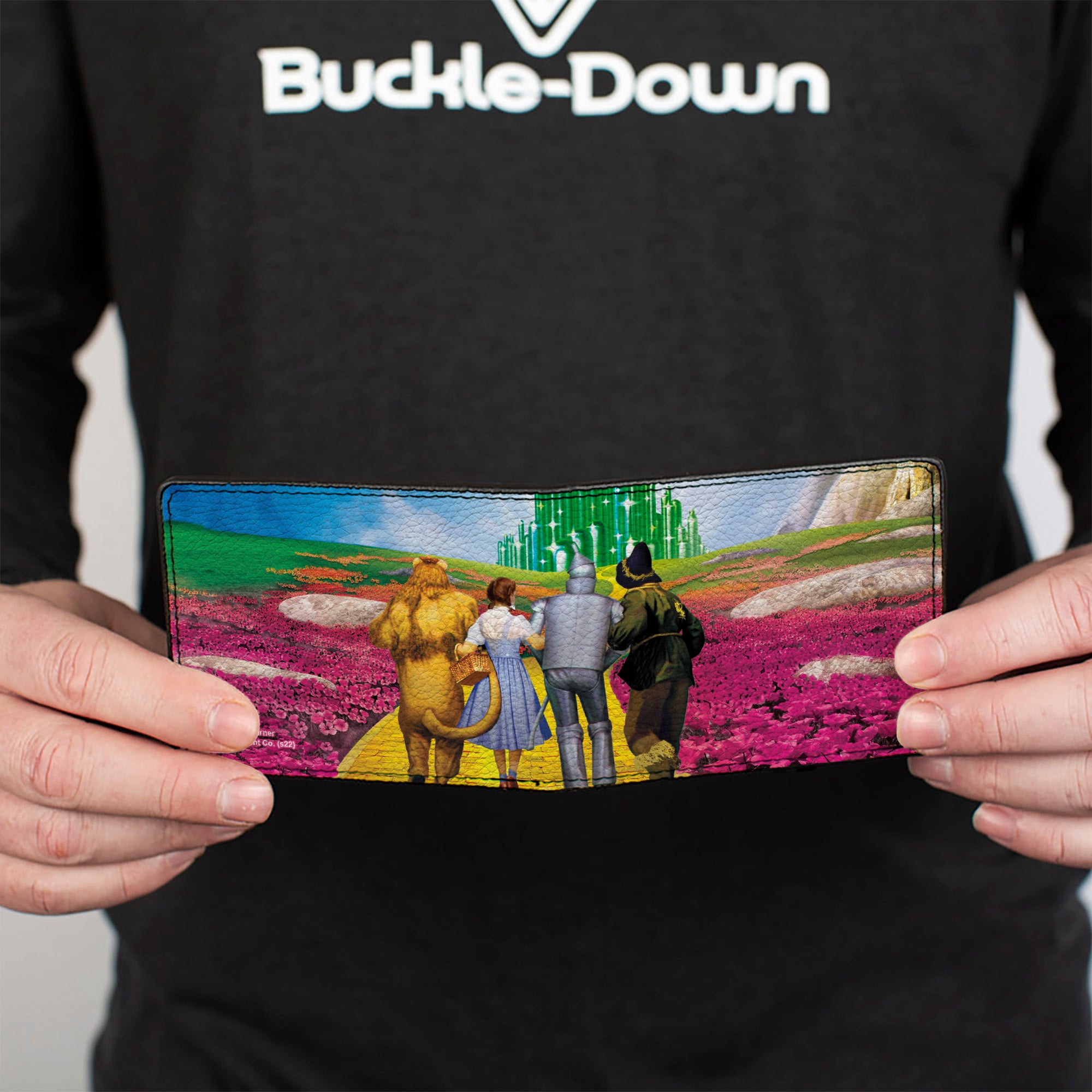 Bi-Fold Wallet - The Wizard of Oz Yellow Brick Road Poppy Field and Emerald City Scene Bi-Fold Wallets The Wizard of Oz