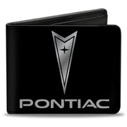 Bi-Fold Wallet - Pontiac Black Silver Logo CENTERED Bi-Fold Wallets GM General Motors