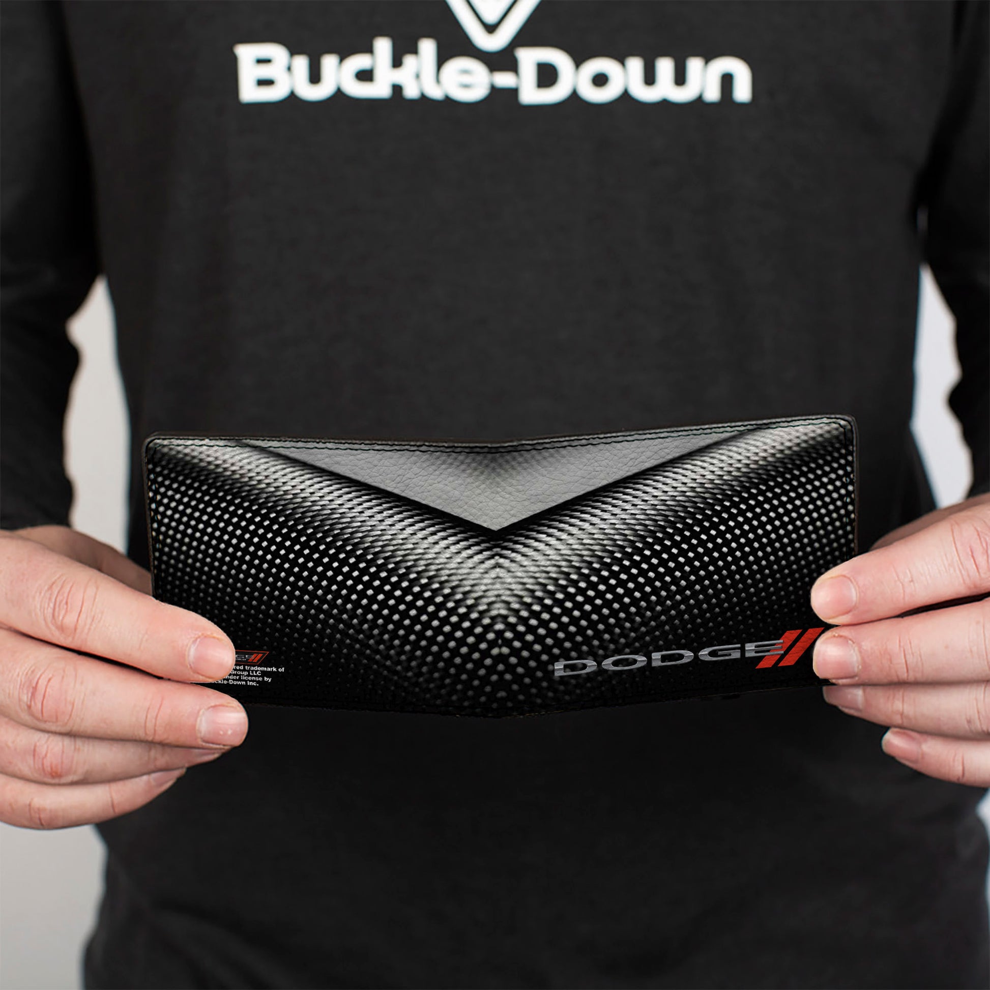 Bi-Fold Wallet - Dodge Red Rhombus Carbon Fiber Bi-Fold Wallets Dodge