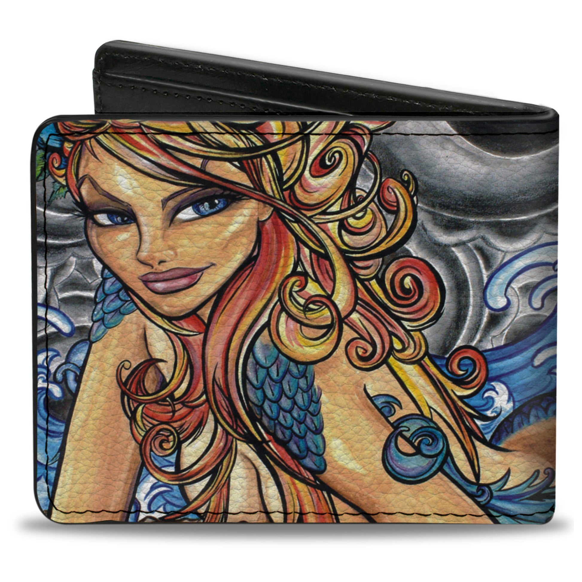 Bi-Fold Wallet - Earth Wind Flower Water Bi-Fold Wallets Sexy Ink Girls