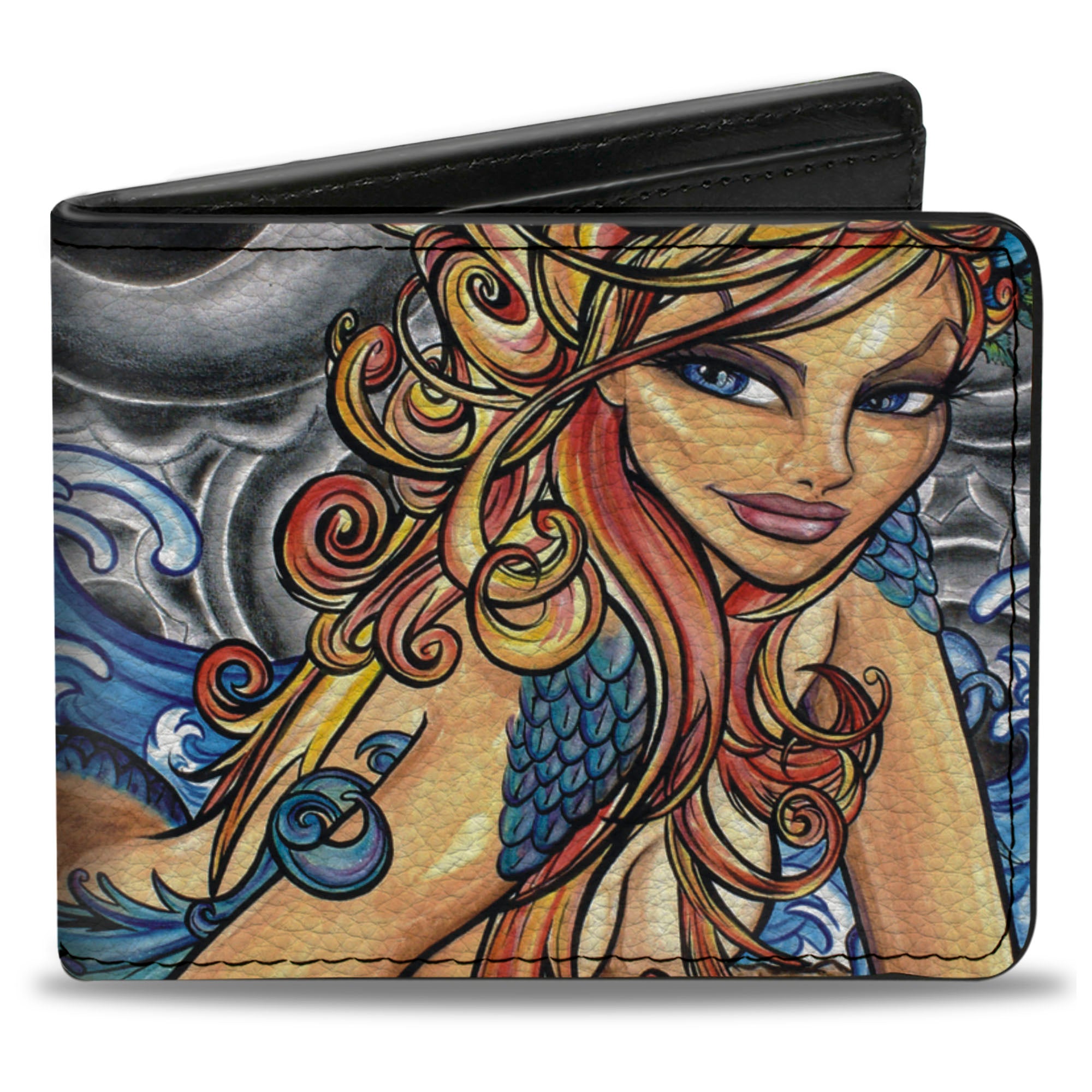 Bi-Fold Wallet - Earth Wind Flower Water Bi-Fold Wallets Sexy Ink Girls