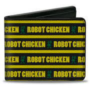 Bi-Fold Wallet - ROBOT CHICKEN Title Logo Stripe Black/Yellow/Green Bi-Fold Wallets Robot Chicken