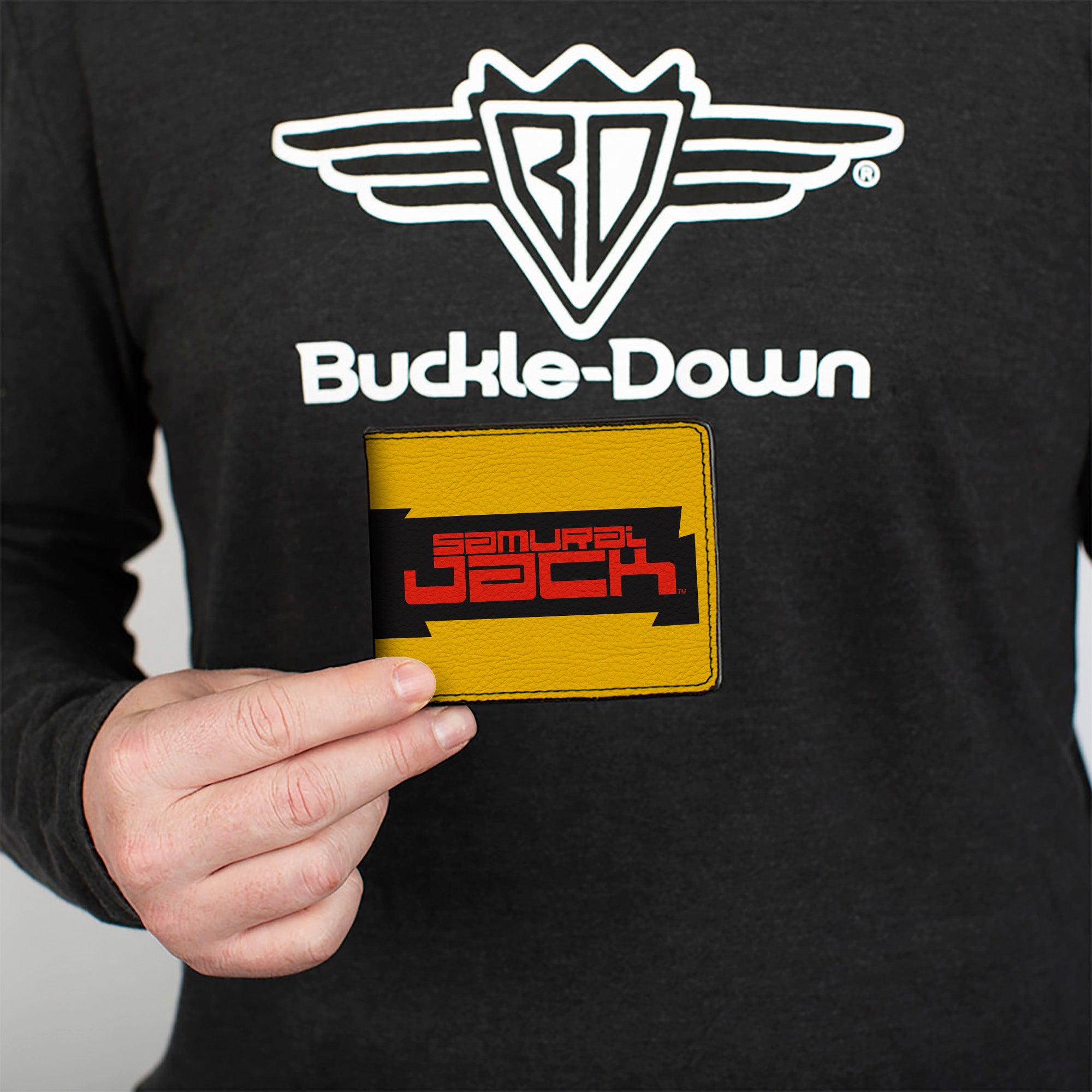 Bi-Fold Wallet - SAMURAI JACK Title Logo and Eyes Block Yellow/Black/Red Bi-Fold Wallets Samurai Jack
