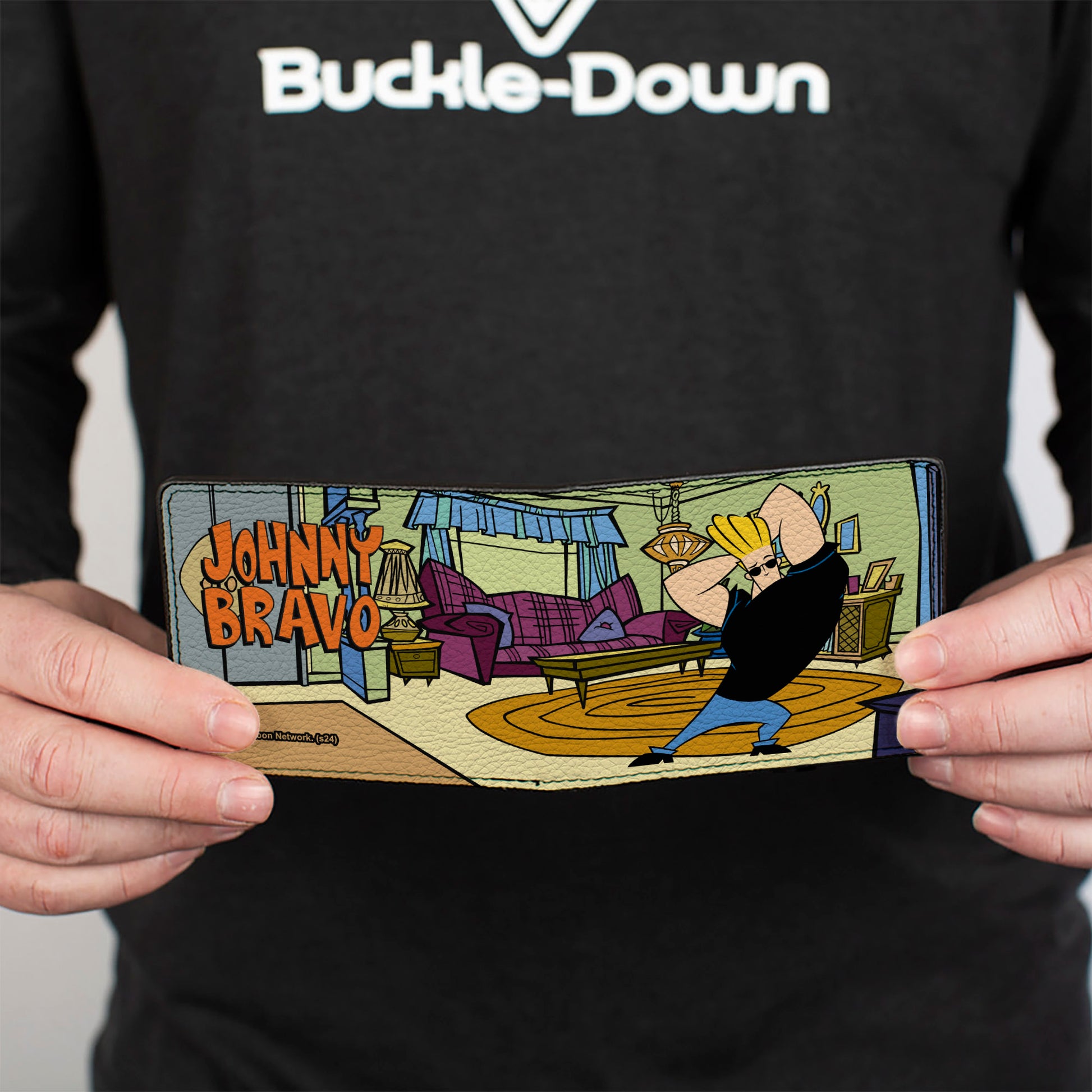 Bi-Fold Wallet - JOHNNY BRAVO Living Room Flex Pose and Title Logo Bi-Fold Wallets Johnny Bravo