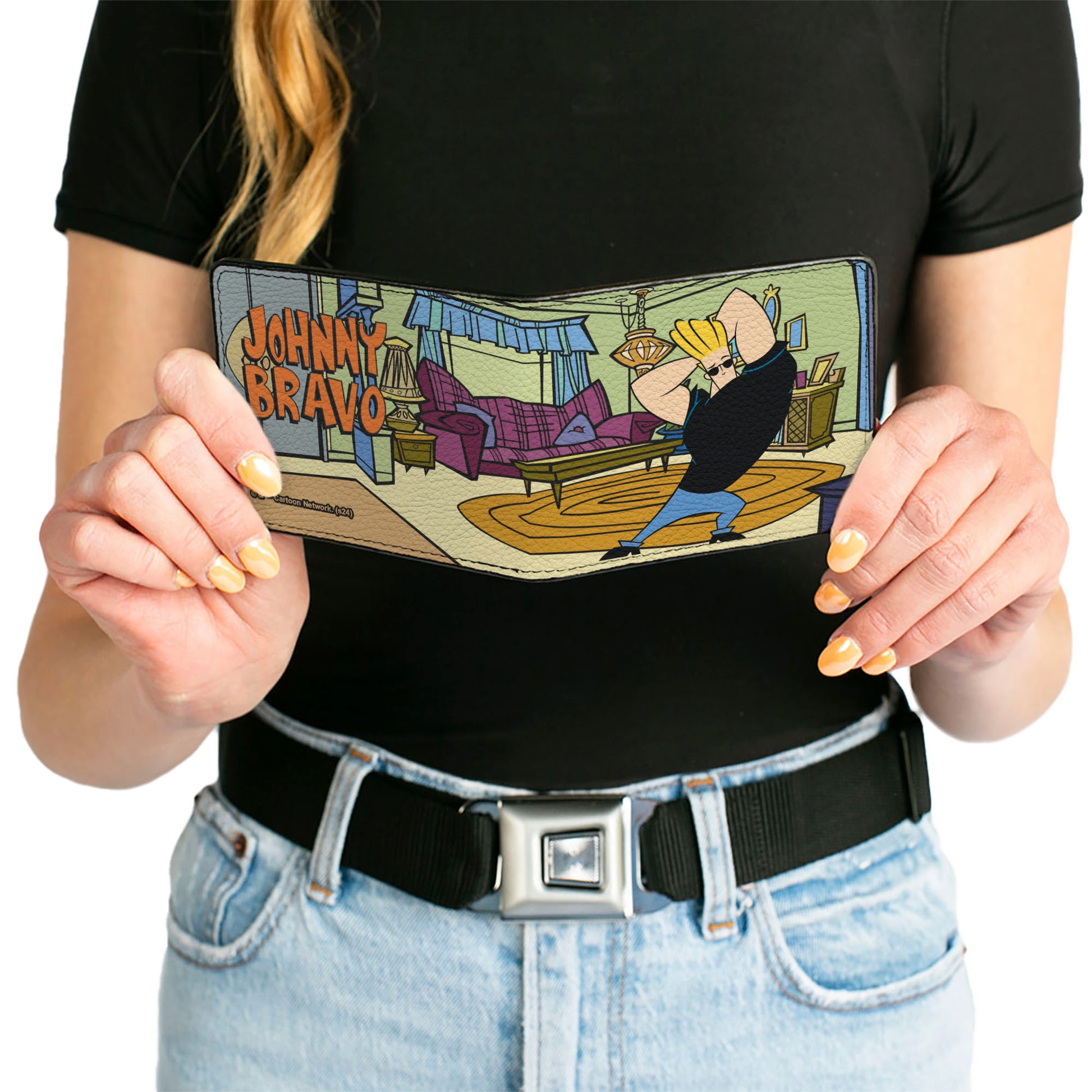 Bi-Fold Wallet - JOHNNY BRAVO Living Room Flex Pose and Title Logo Bi-Fold Wallets Johnny Bravo